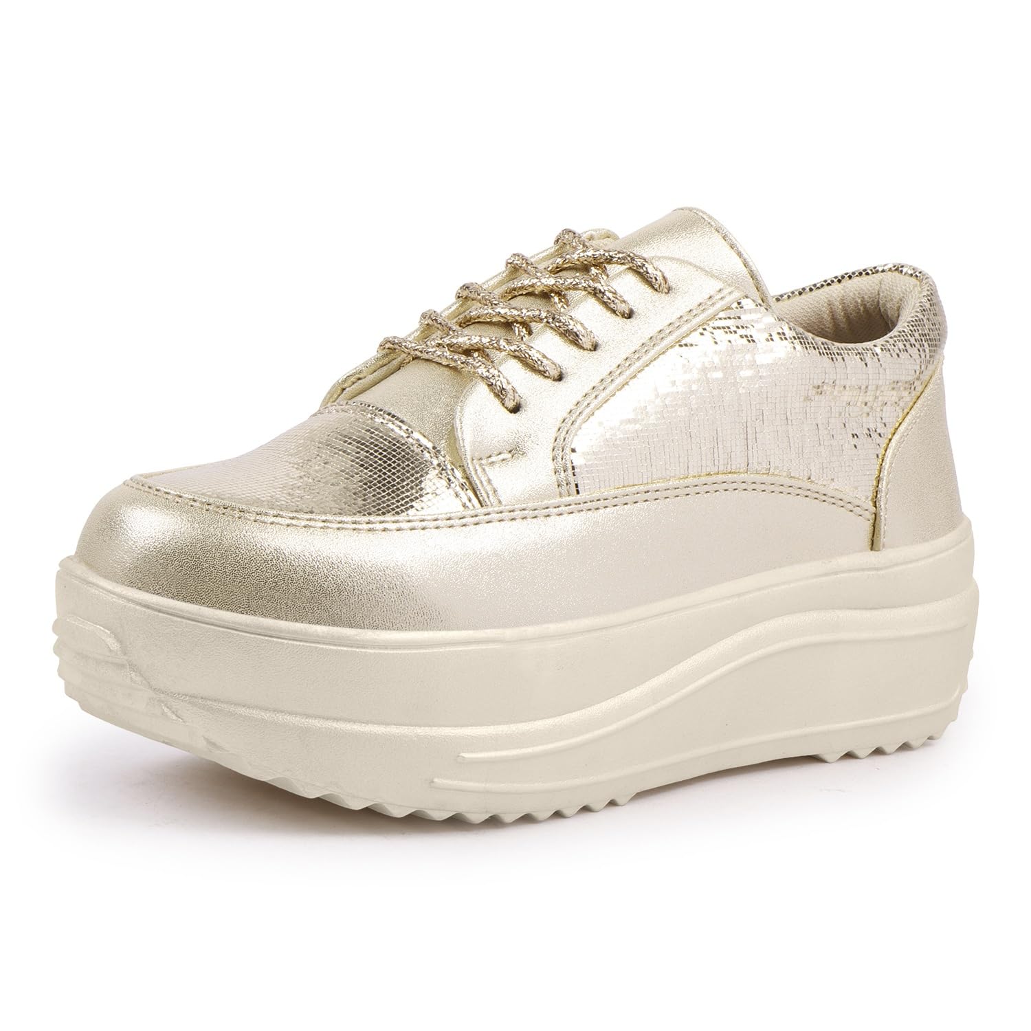 vendoz Women Casual Wedding I Glittery Embellished Sneakers I Comfortable and Stylish I Lightweight Stylish Shoes for Girls CNV4043-picture-10