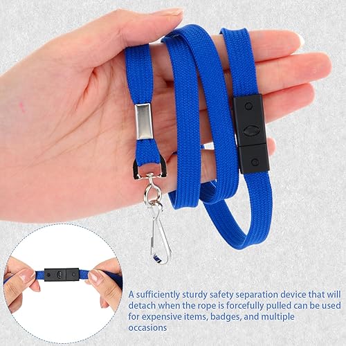 Miniatura 3 de Kosiz 72 piezas de cordón de seguridad para tarjetas de identificación, cordón de liberación rápida a granel con gancho giratorio para tarjetero de