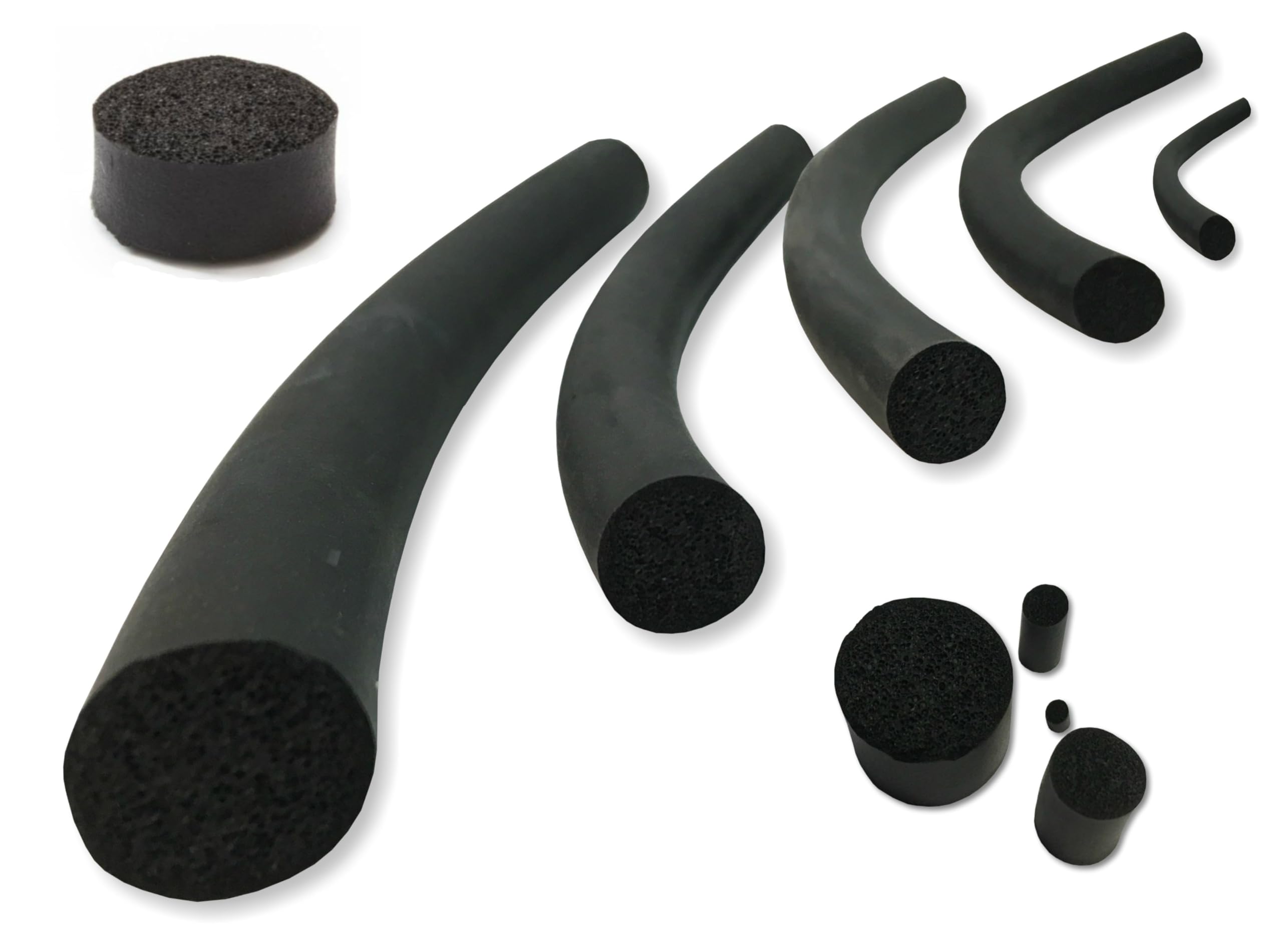 Neoprene Sponge Foam Black Cord, Closed Cell Rubber - 6.0mm O/D (1 mtr)