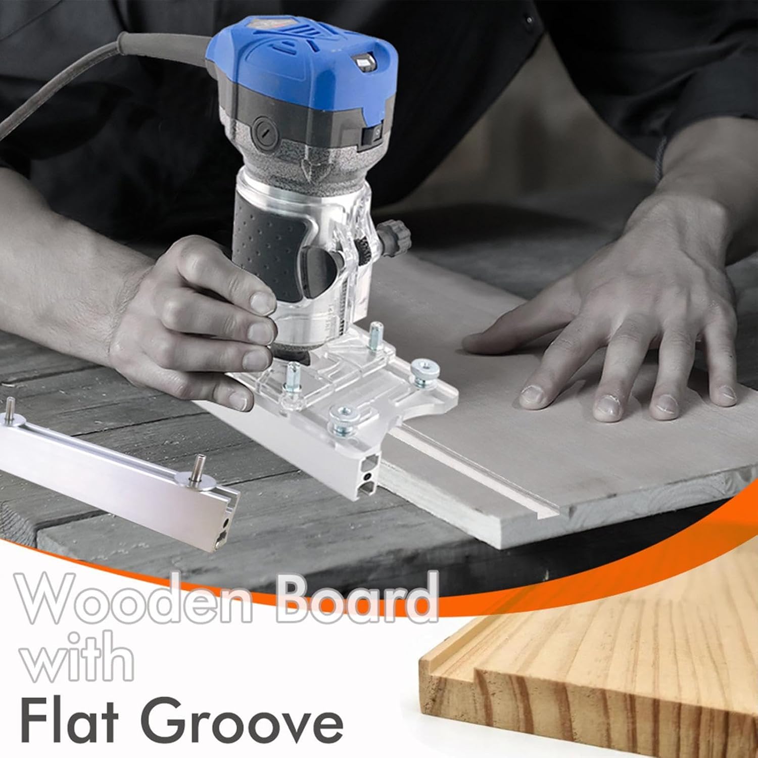 Precision Router Guide - Adjustable Trimming Machine Bracket, Non-Slip Grip Support, Alloy Fixture Pair with Stability, Woodworking Tool Accessory, Professional Aid for Carving, Grooving, Engraving