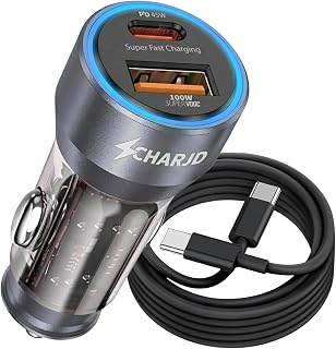 CHARJD 165W Super Fast Car Charger with C to C Fast Charging Cable, PD 45W USB C & 120W SuperVOOC Dual Port Car Charging A... Price In India