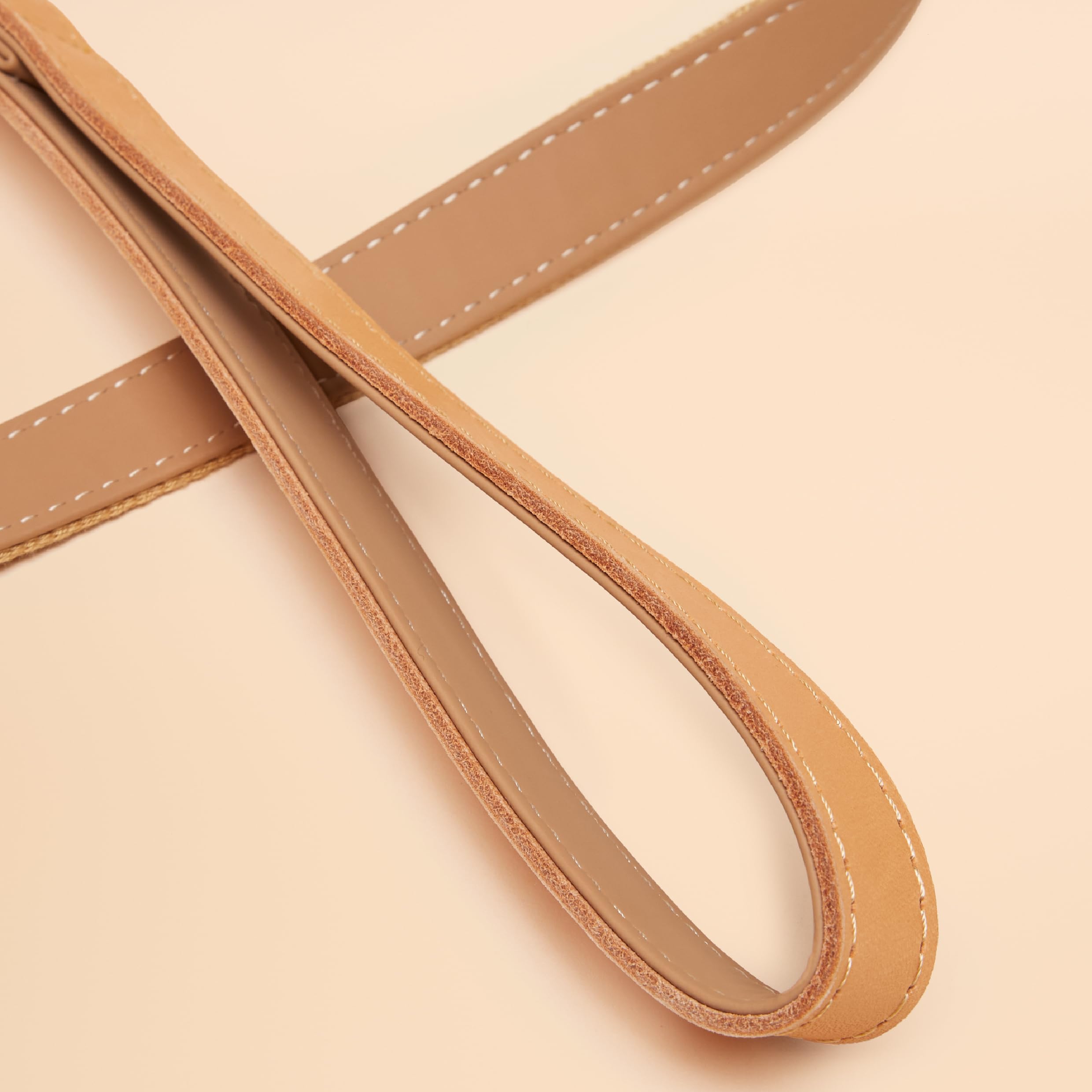Rosewood x Joules Tan Dog Lead - Durable Leather and Webbing Detail, Stylish Design with Brushed Metal Clip, Premium Pet Accessory - Image 4