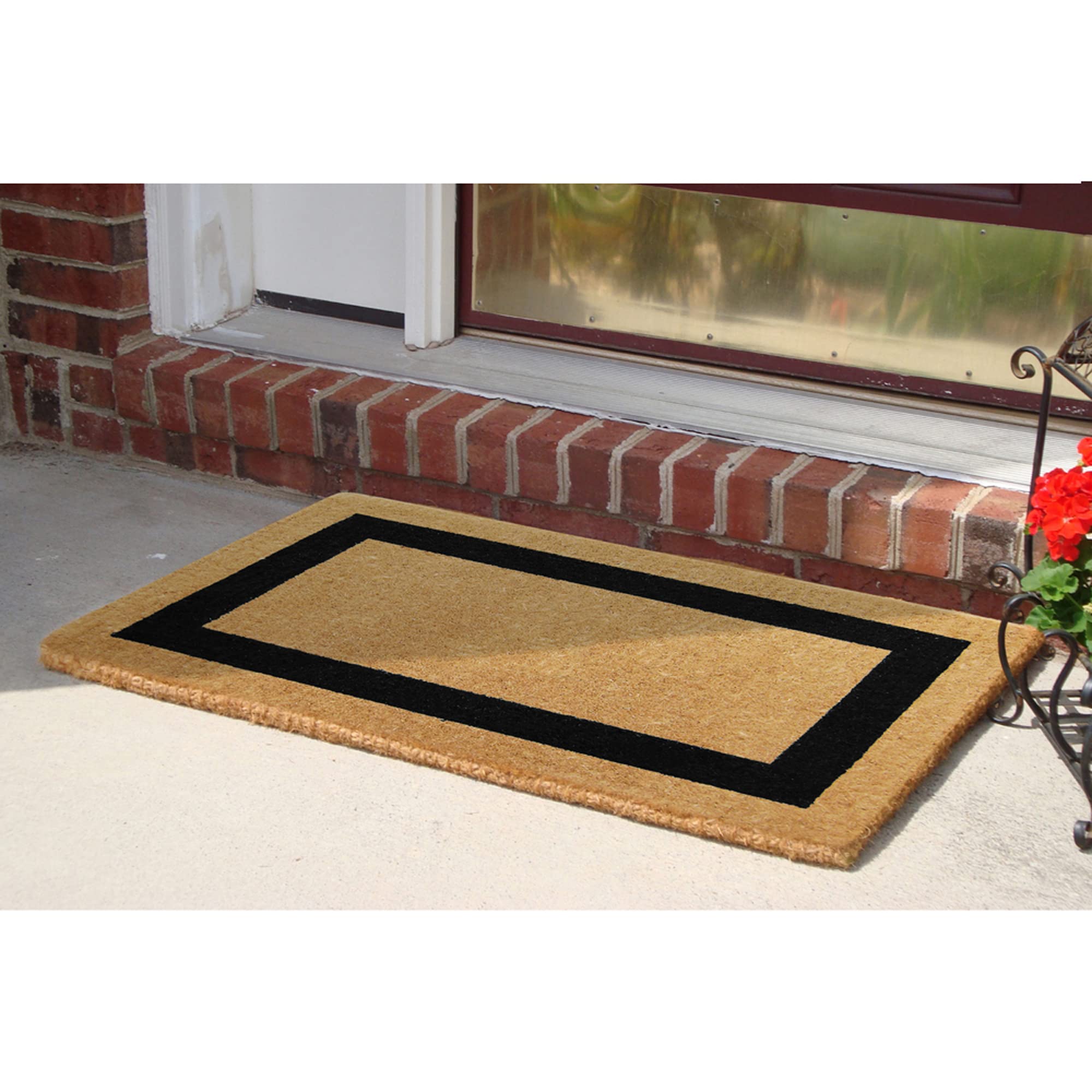 Luxury Thick 2” Coco Coir Doormat Outdoor Door Mat with Single Picture Frame Border in Multiple Sizes and Colors – Doormats for Front Door Outdoor Mat