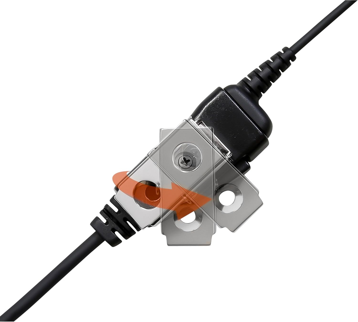 Arrowmax AEH3000-M1 C-Shape Swivel Earpiece Headset with PTT Button Mic for Motorola Two-Way Radio Walkie Talkies CP200D CLS1110 CLS1410 EP450 RDM2070D DLR1020