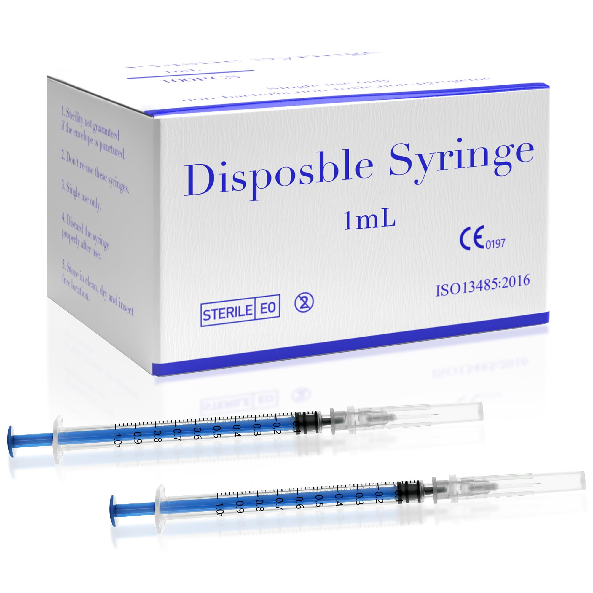 100 Pack 1mL 27Ga 1/2 Inch 13MM Lab Syringe Tools, Individually Packed — Amazon image 13