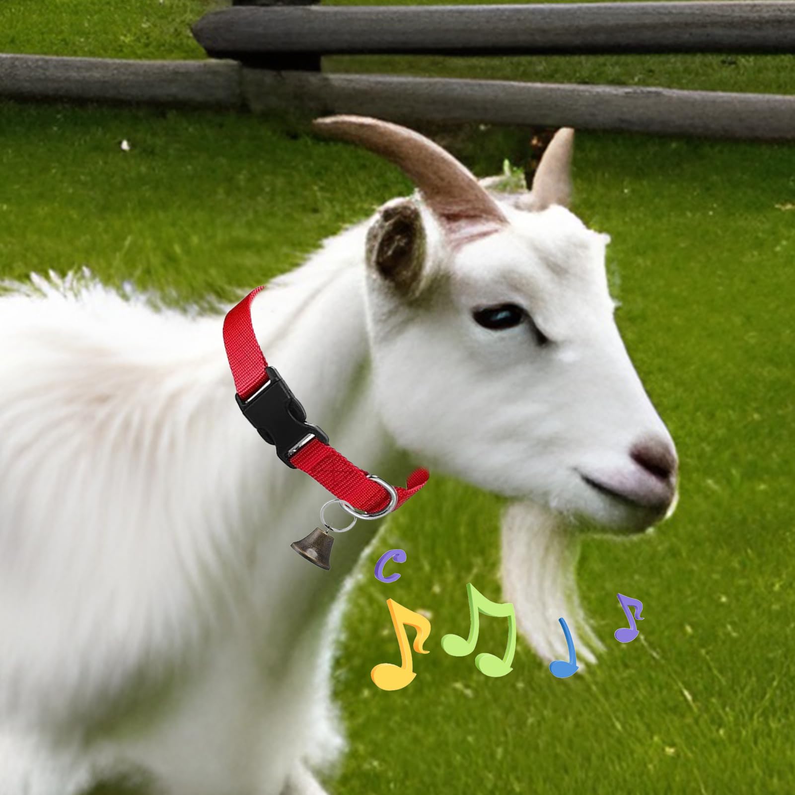 Collier de Chèvre pour Concours | Collier Réglable en Nylon pour Mouton,Cloche d'Alpage Sonore Anti-Perdition pour Les Vaches, Les Chèvres de Compagnie, Les Troupeaux, l'Entraînement