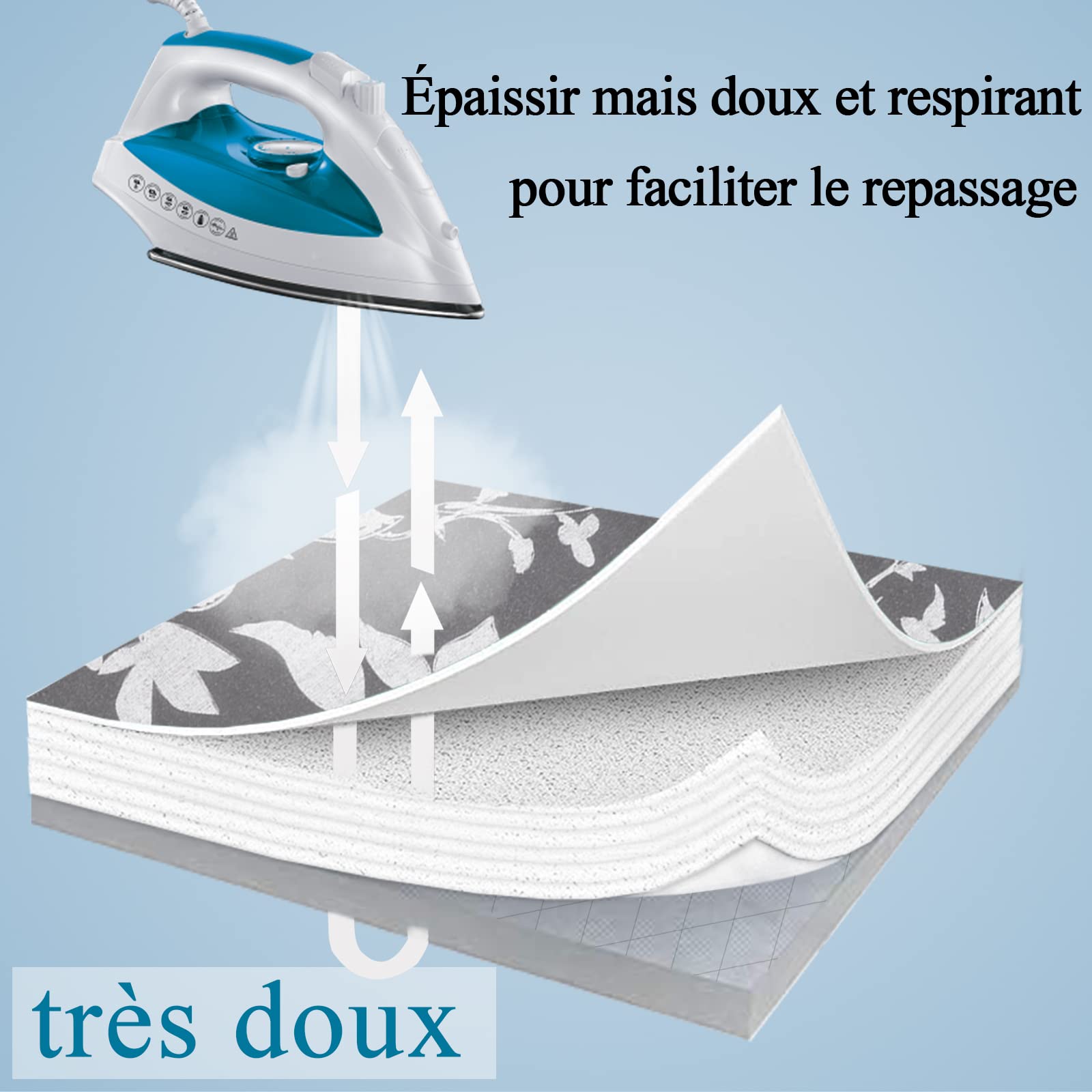 Copriasse Da Stiro 150x55 Cm - Morbido E Facile Da Montare Con Coulisse - Foto 6