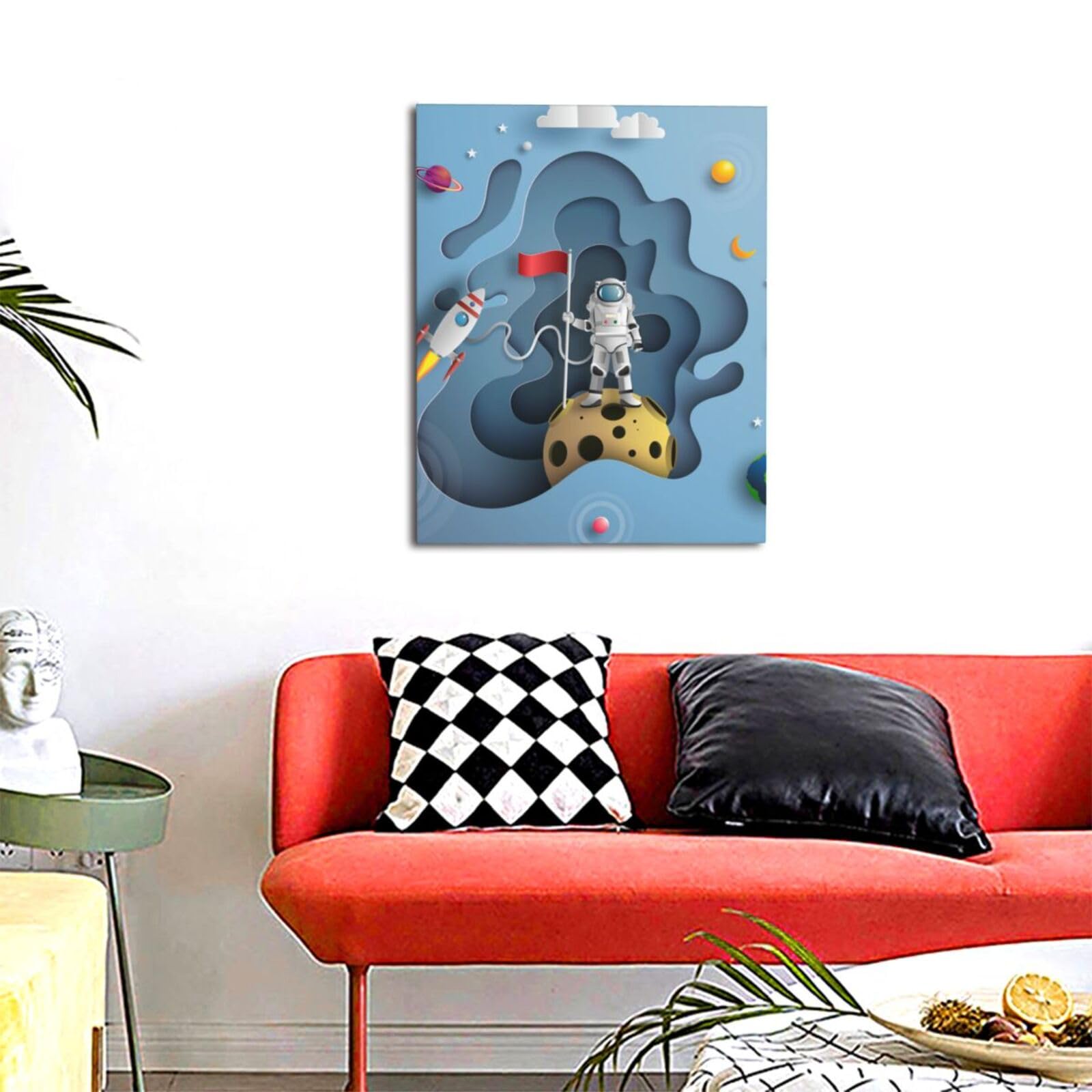 Amazon.co.jp: アートパネル 絵画 天体 ロケット 宇宙 宇宙人 青