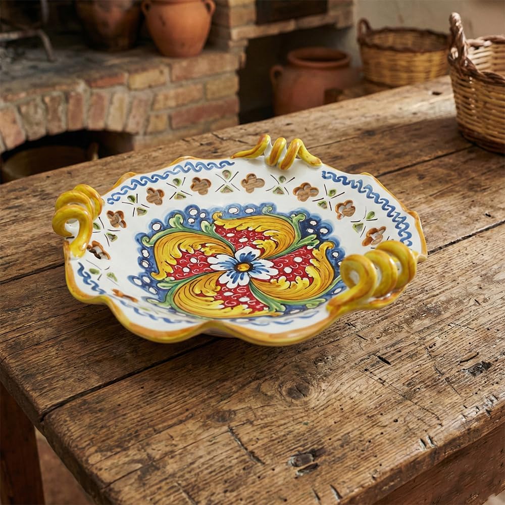 Centre de table en céramique de Saint Stefano di Camastra fait main