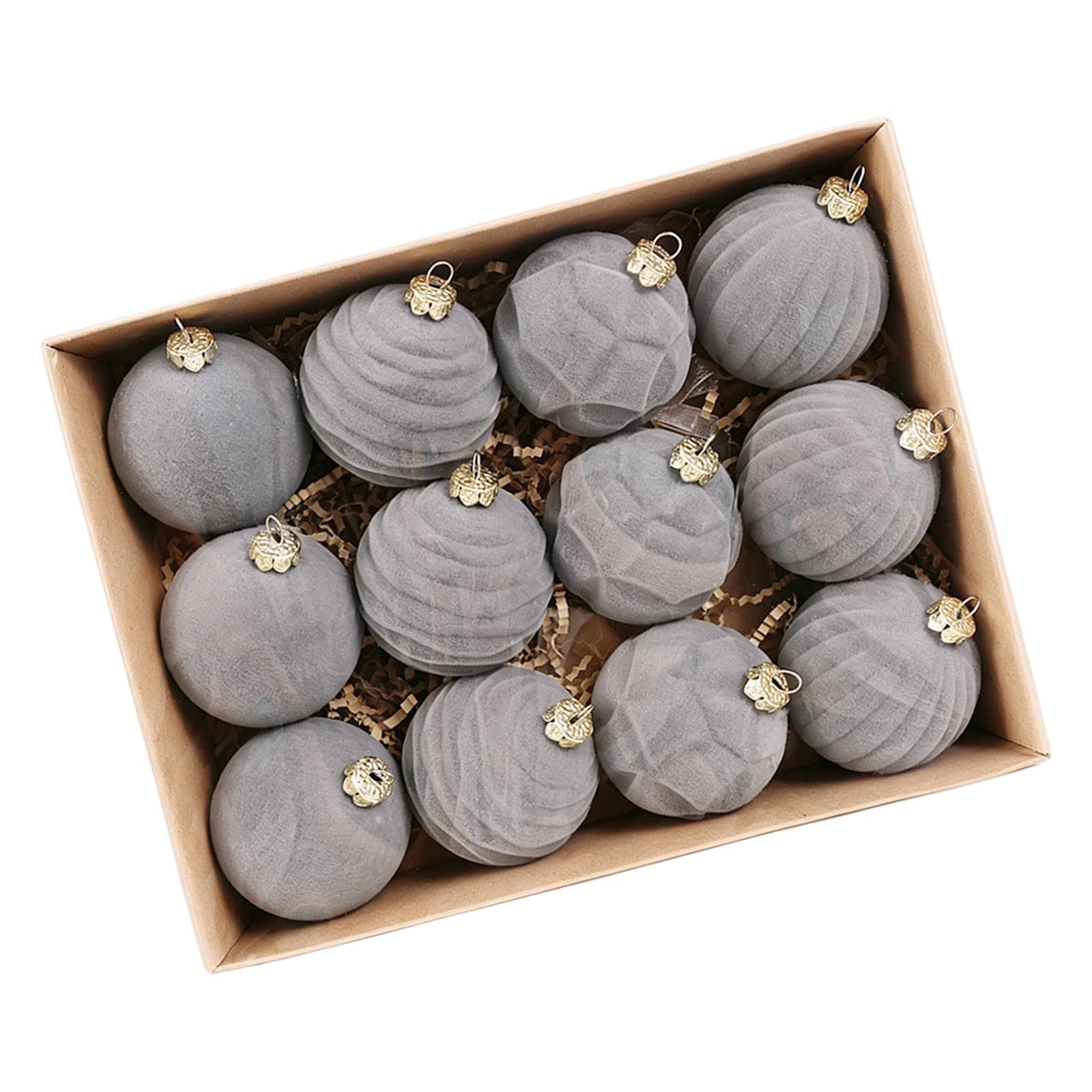Zxfdsfdbnm Of 12 Christmas Tree Baubles Colorful Ornament for Indoor and Outdoor Use Festival Party Decoration Supplies Christmas Ornaments Colorful Flocking Baubles