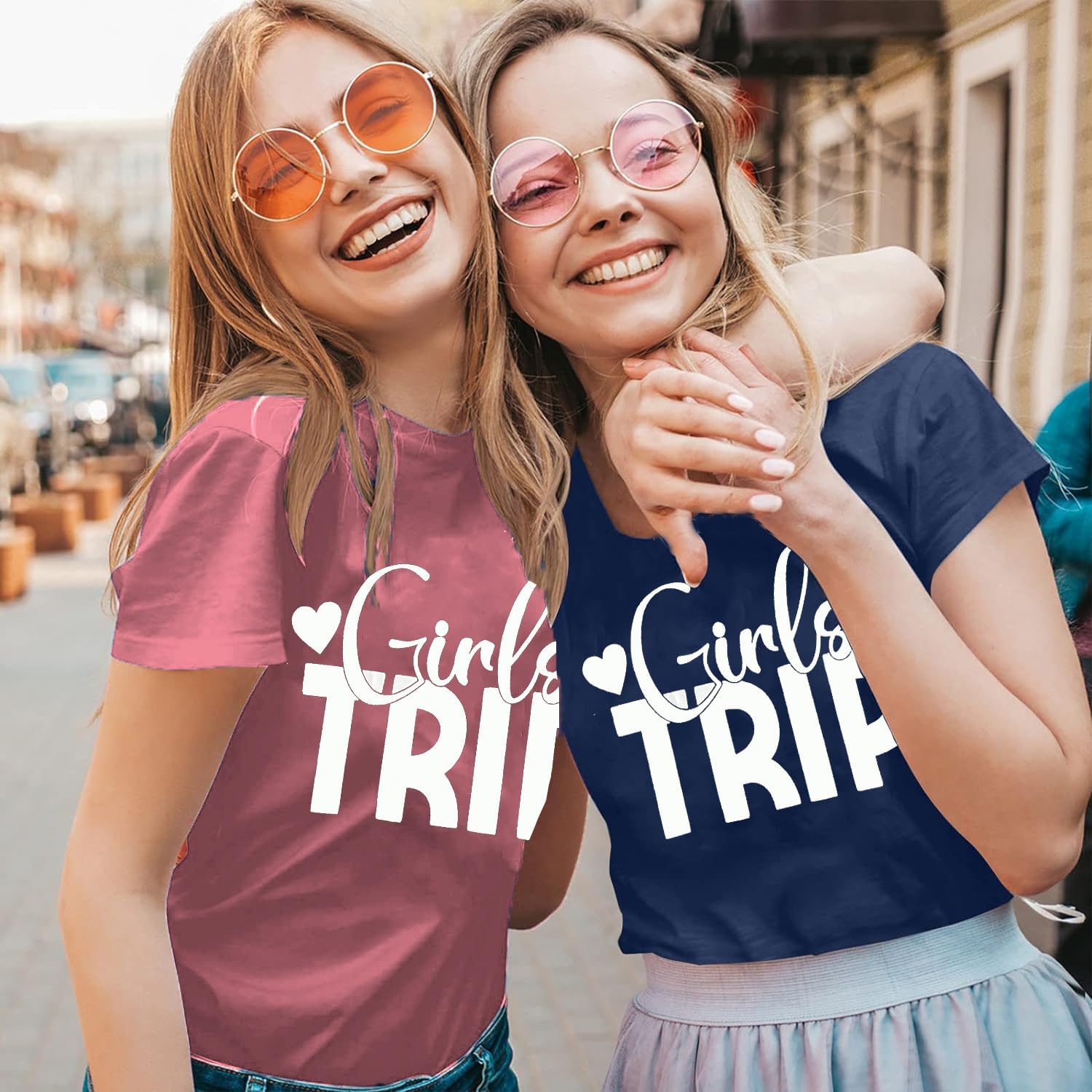 Girls Trip Shirts for Women Plane Travel Graphic Tees Vacation Shirts Letter Printed Hiking Casual Short Sleeve Tee Tops - Image 4