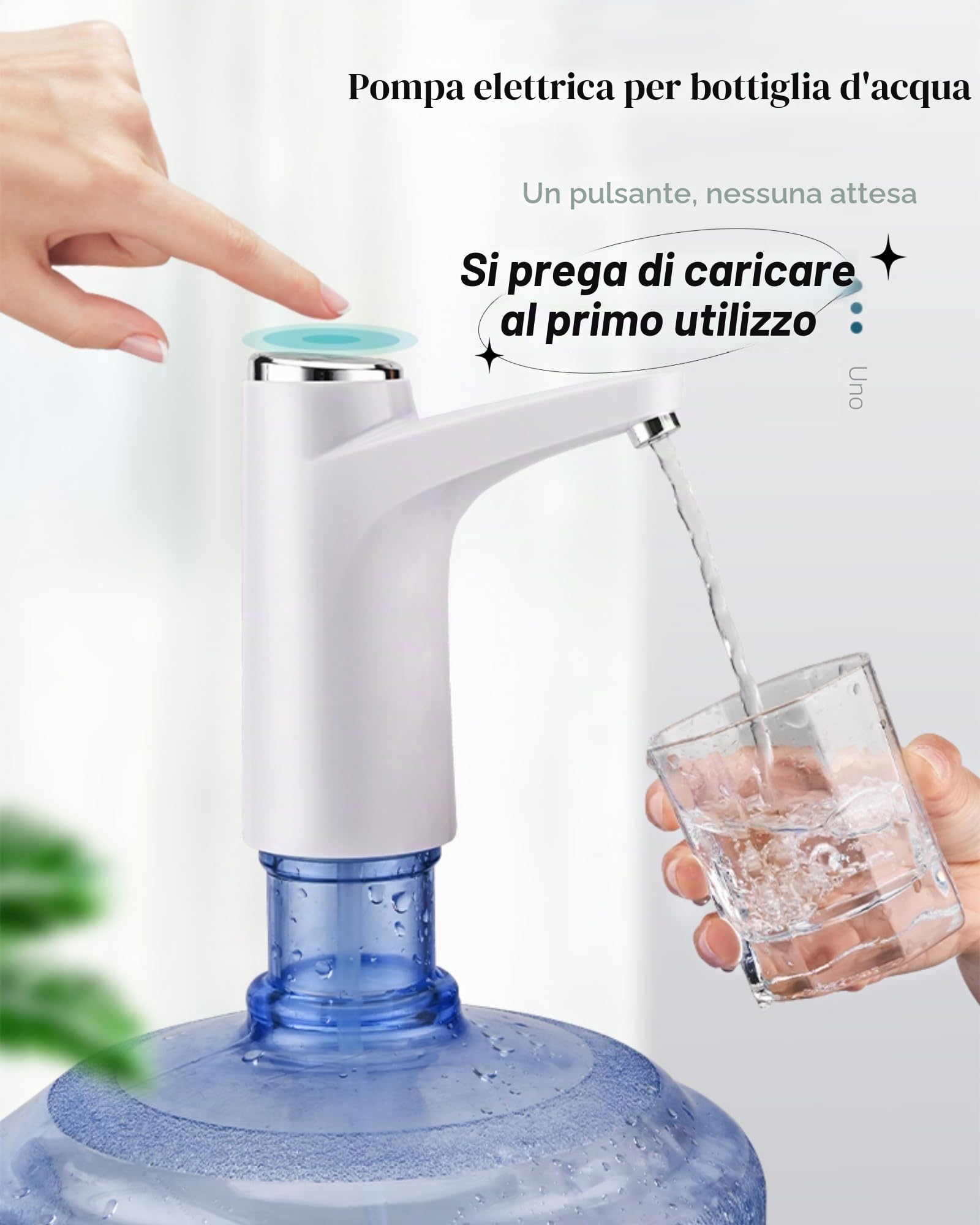 Topyond Pompa Elettrica per Acqua, Distributore d'Acqua Senza Fili Intelligente, Pompa per Acqua Potabile Automatica, Mini Distributore per Camera da Letto, per Bambini e Uso al Letto