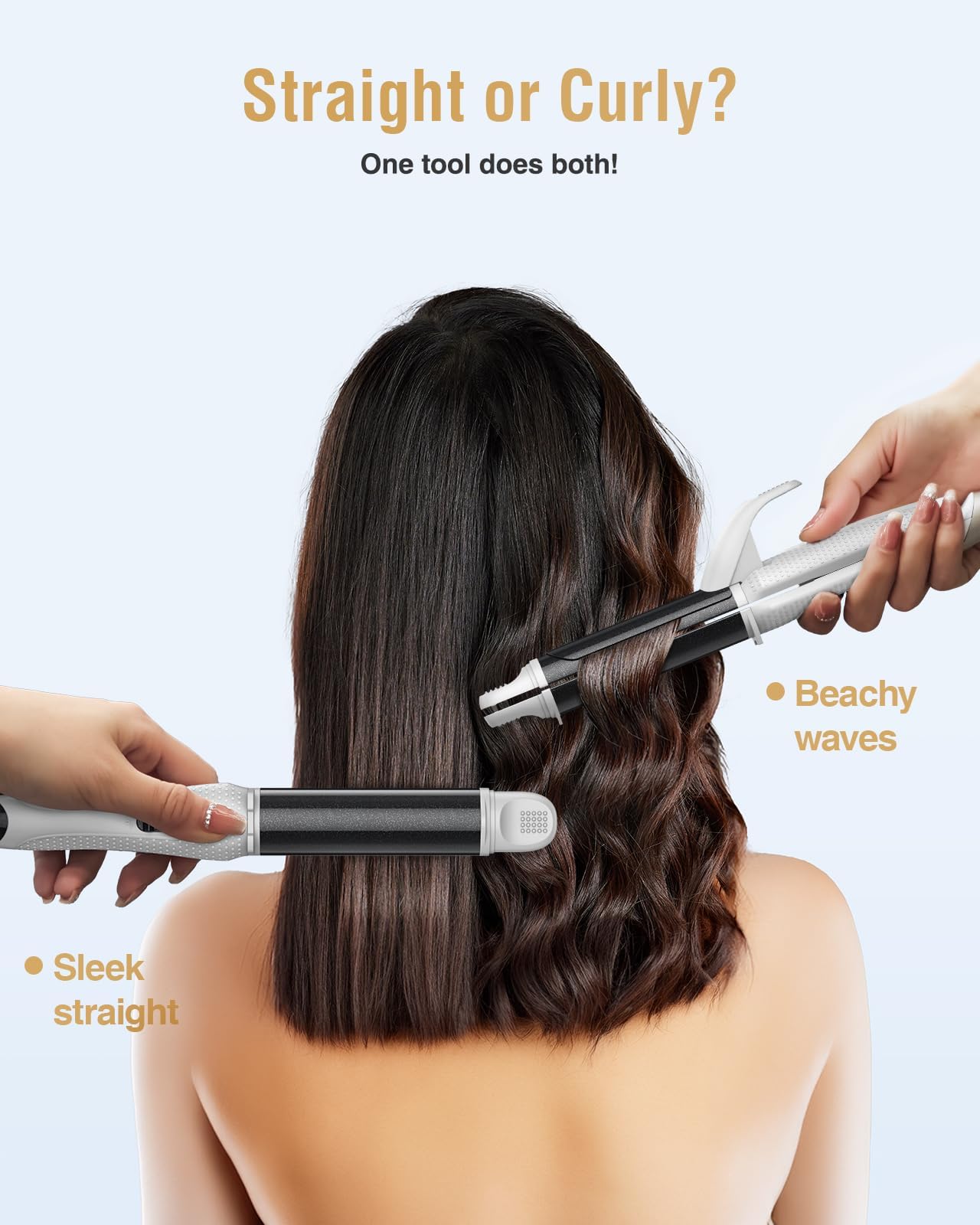 FURIDEN LITE Mini Dual Voltage 1-Inch Curling Iron and Straightener