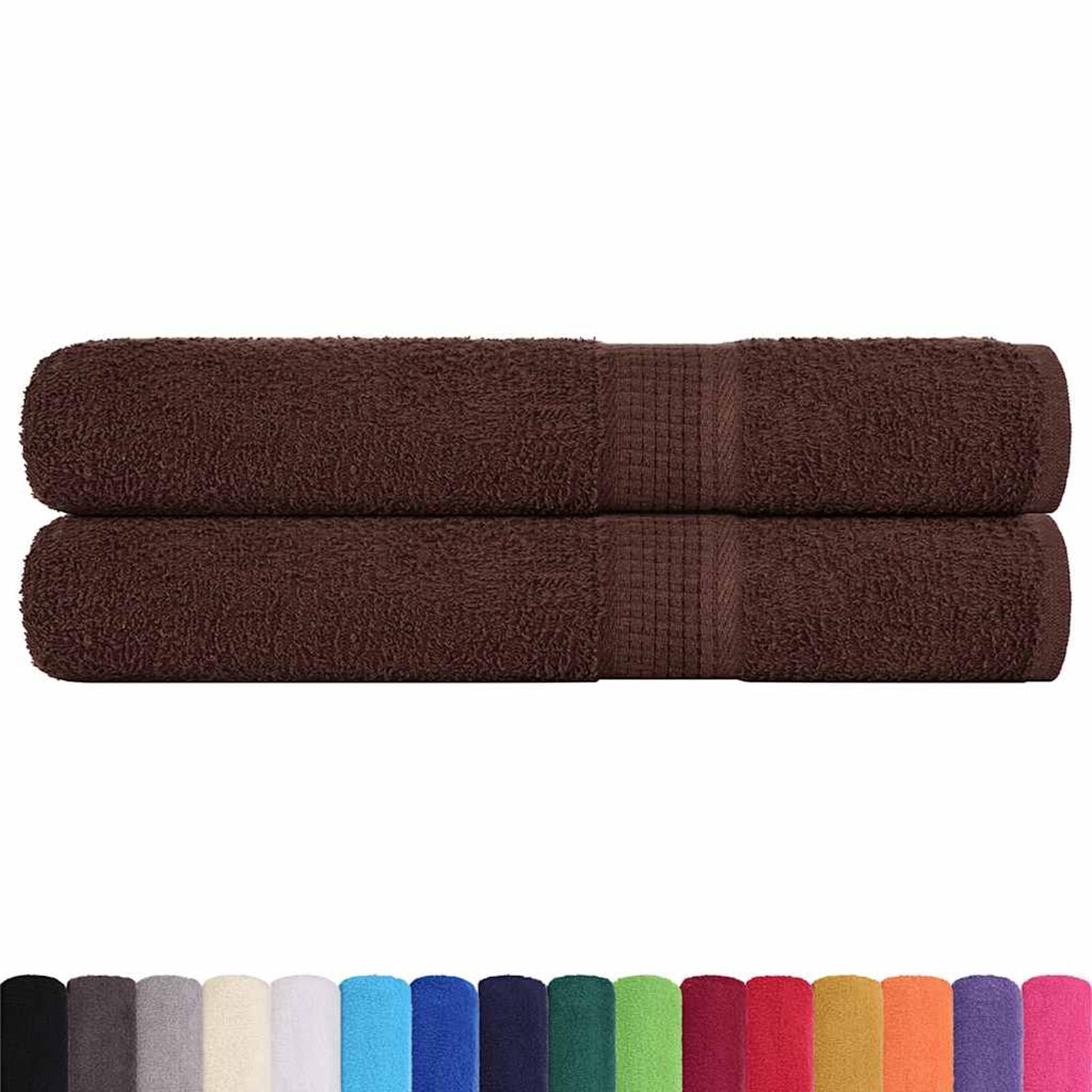 Homgoday Asciugamani Grande/Telo Mare in Cotone 100%, 100x200 cm, 360 gsm, Set da 2, Certificato Oeko-Tex, Lavabile, Marrone, con Anello, Gamma FROGN