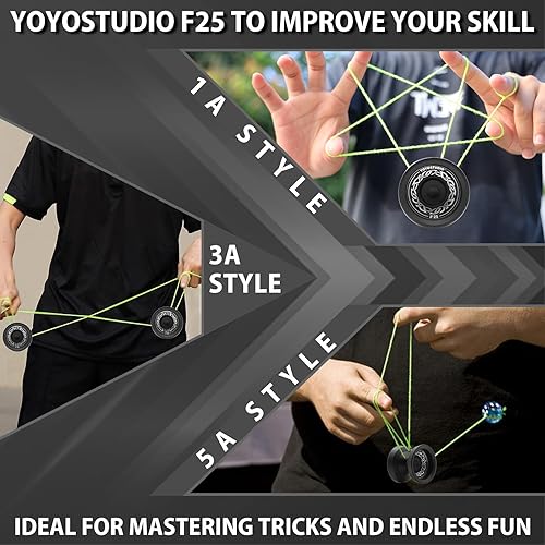 Miniatura 4 de YOYOSTUDIO Yoyo giratorio de dedo F25 para niños de 8 a 12 años y adultos, Yoyo profesional de doble propósito para todos los jugadores, yoyos de