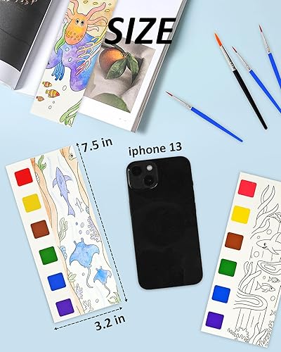Vista 6 de Vileafy 20 recuerdos de fiesta bajo el mar para niños de 4 a 8 años, marcadores de bolsillo para pintura de acuarela DIY -pintura con agua, mini