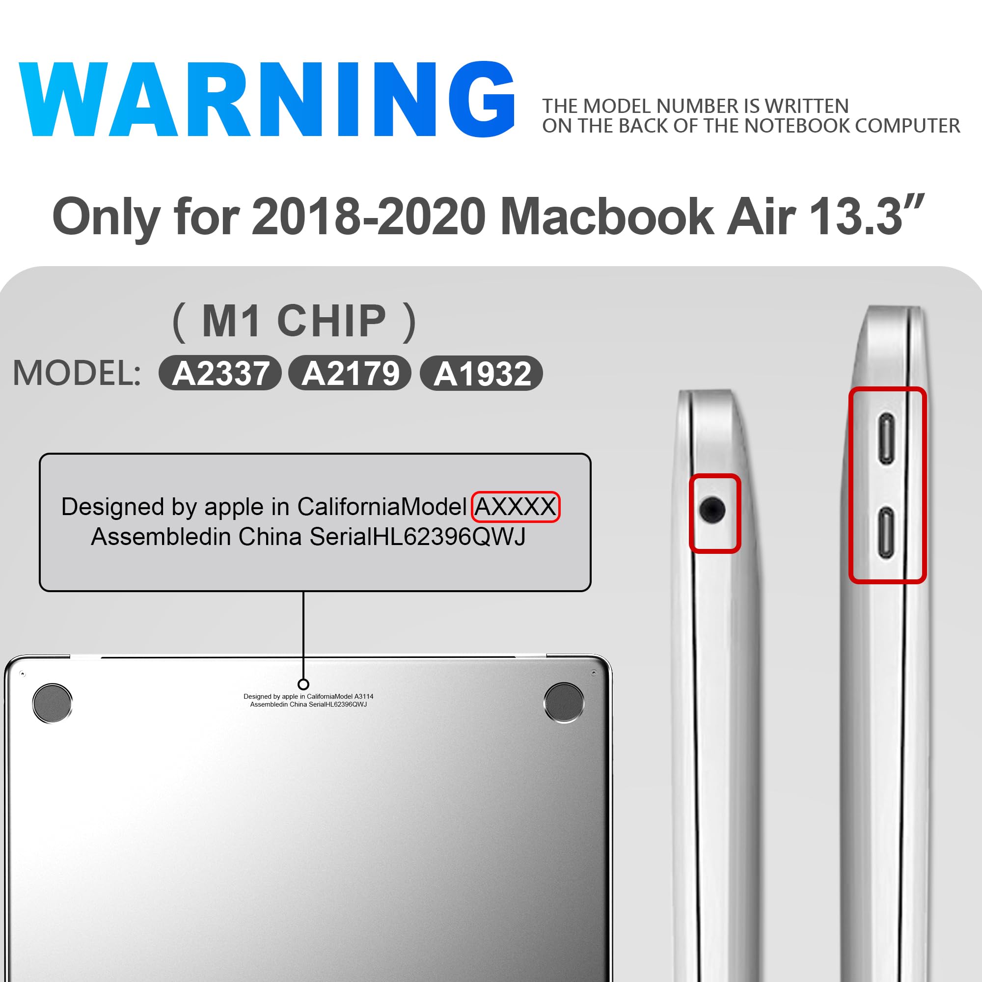 Coque Compatible MacBook Air 13 Pouces M1 2020 2019 2018 A2337 A2179 A1932, Housse Rigide en Plastique 13,3" Cristal Clair