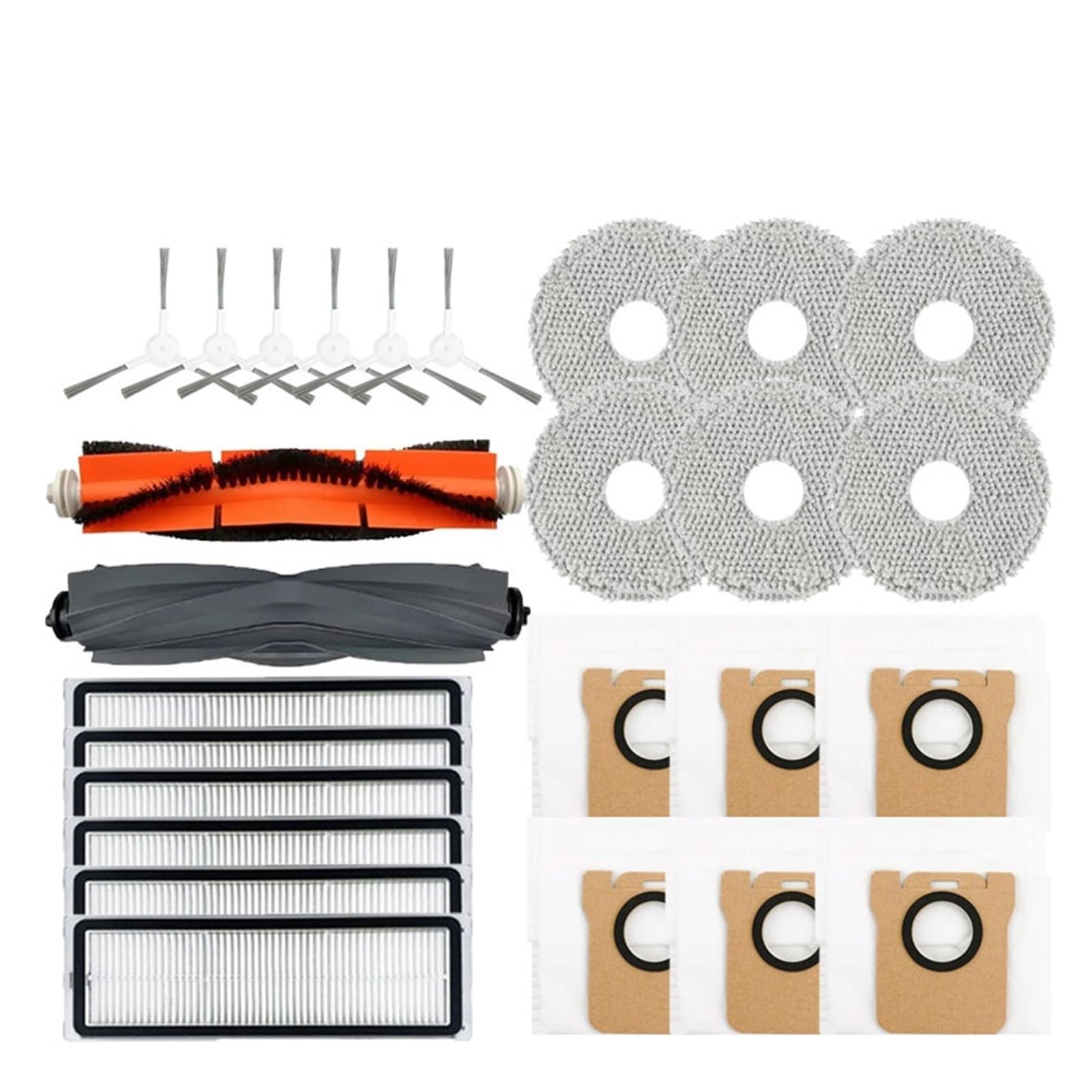 Kompatybilny Kompatybilny z Xiaomi Robot Vacuum X10+ / X10 Plus B101GL Części zamienne Akcesoria Główna szczotka boczna Filtr Hepa Worek na kurz Ściereczka do mopa(Red)
