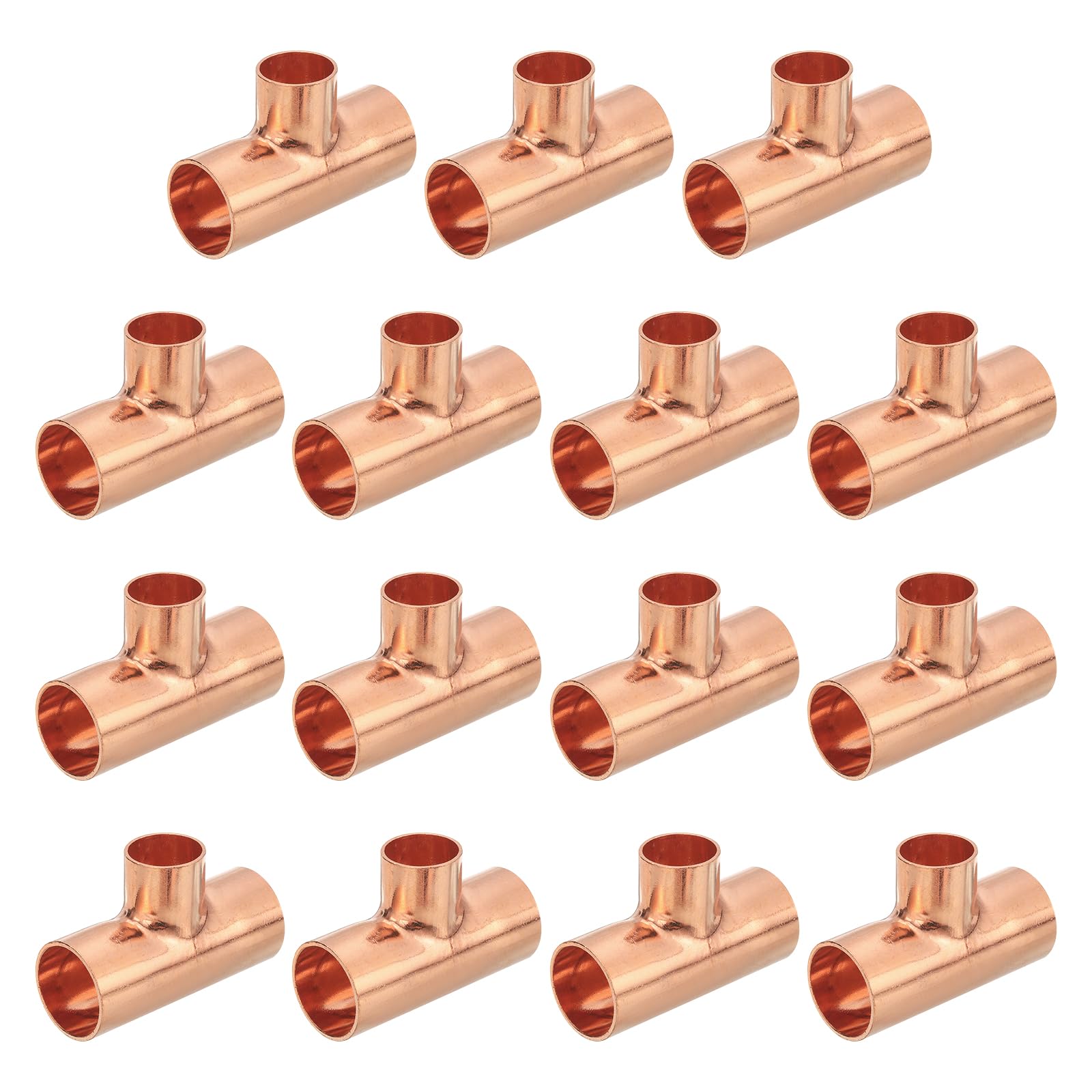 QUARKZMAN 15Pcs 1" x 3/4" x 1" Cobre Reducción T Presión Tubo Accesorio