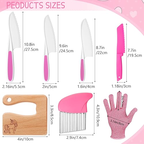 Miniatura 9 de 7 cuchillos de cocina de madera para niños, incluye cuchillo de madera para niños, rebanadores de papas de plástico, cuchillos de cocina, bordes