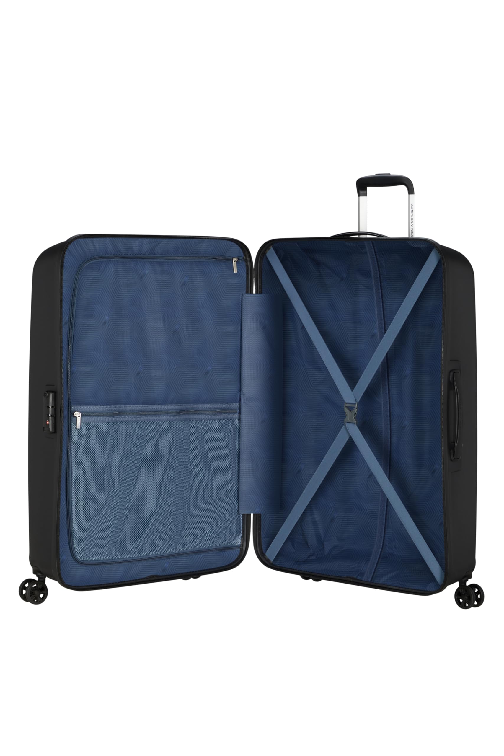 American Tourister Ellipso - Duza Twarda Walizka 79 cm, Lekka Walizka Podrózna z 4 Kólkami, Zamek TSA, Walizka Rejestrowana 104L - 3.80 KG - Czarny (Black)