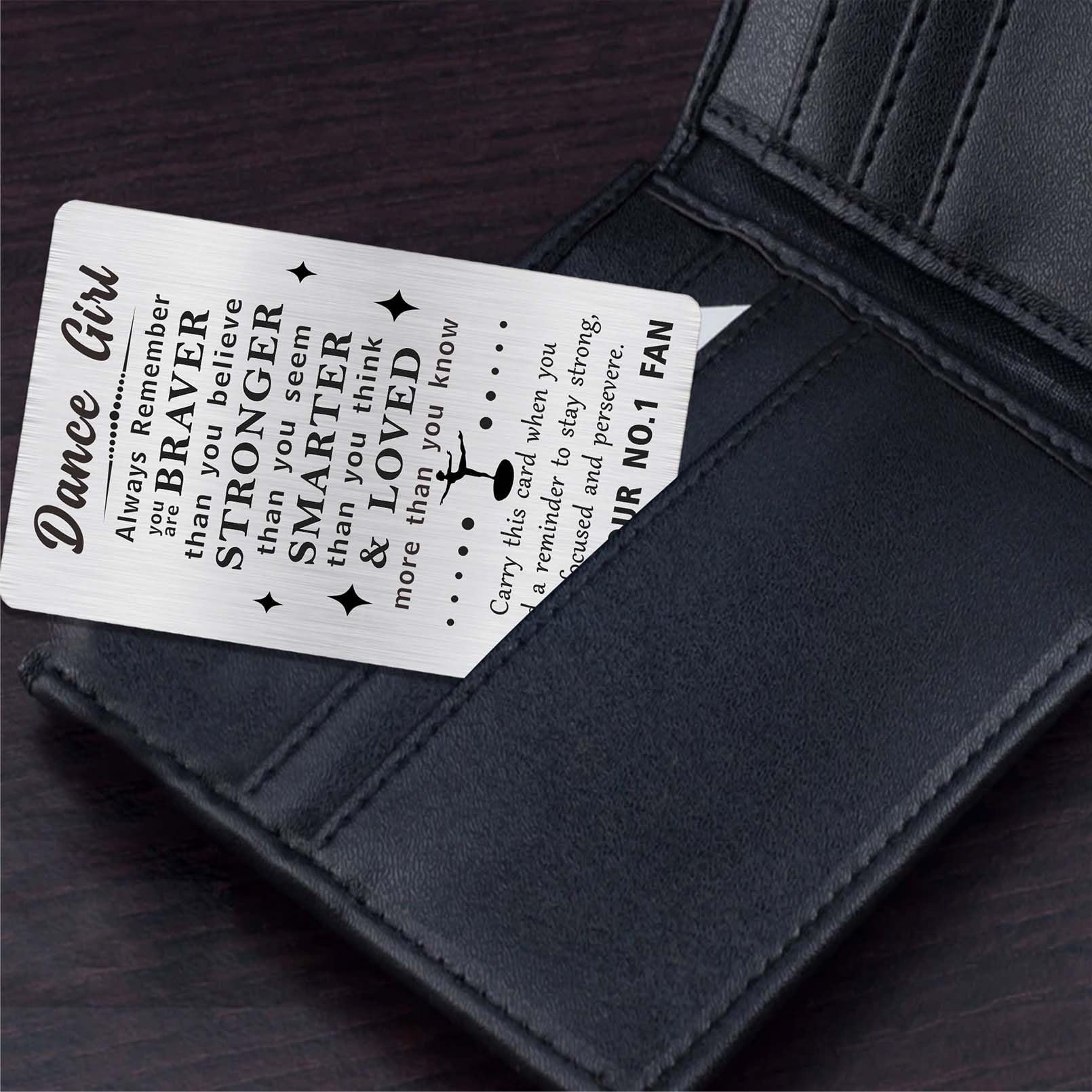 Biglietto Motivazionale In Acciaio Inox Per Ballerine – Formato Carta Di Credito – Regalo Per Ragazze E Adolescenti – "Amore, Il Tuo Fan Numero 1"