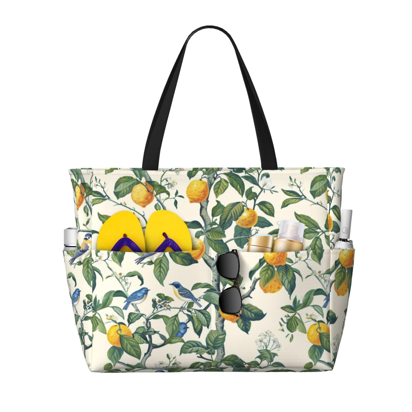 CHAOS MONKEY Women Large Beach Bag Sandproof Waterproof Travel Weekender Foldable Tote Bag for Pool Vacation Gym