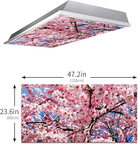 Miniatura 10 de MSINMKOK Cubiertas de luz fluorescentes de 2 x 4 pies, para agua de mar, playa, estrella de mar, filtros de luz de caracola, fácil instalación para