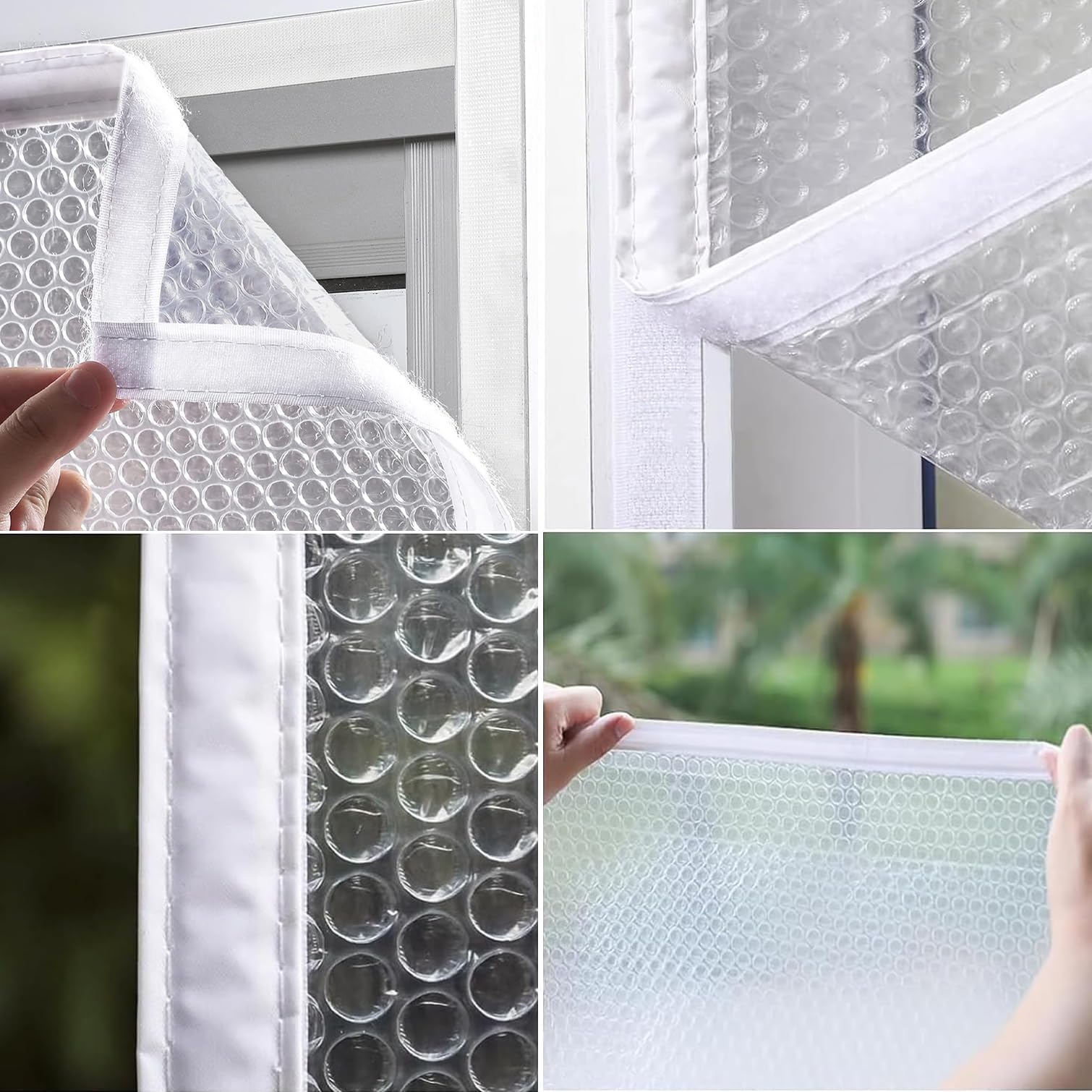 NIANXINN Kit D'isolation de Fenêtre,Film Fenetre Isolant À Bulles,Couverture de Fenêtre en Plastique,Protection Le Froid,Rideau Isolation Thermique,Abri de Pare-Brise,Personnalisé (200cm x 200cm)