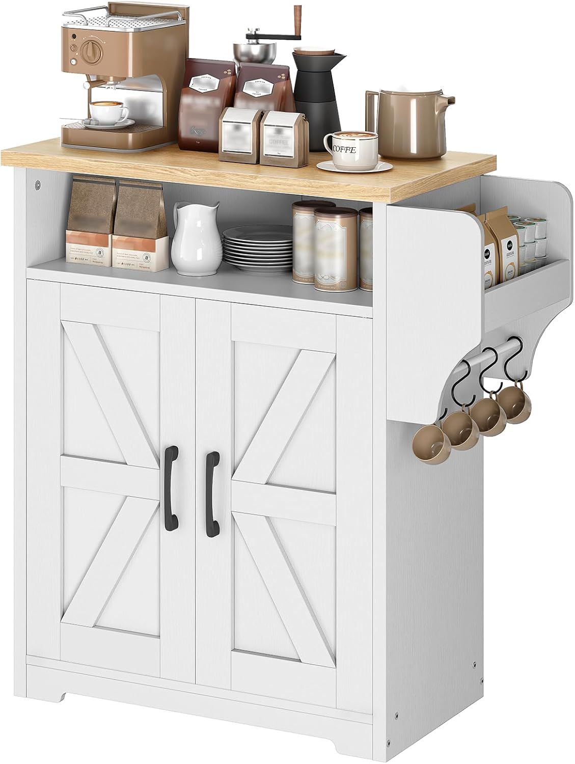 Farmhouse Style Coffee Bar Cabinet