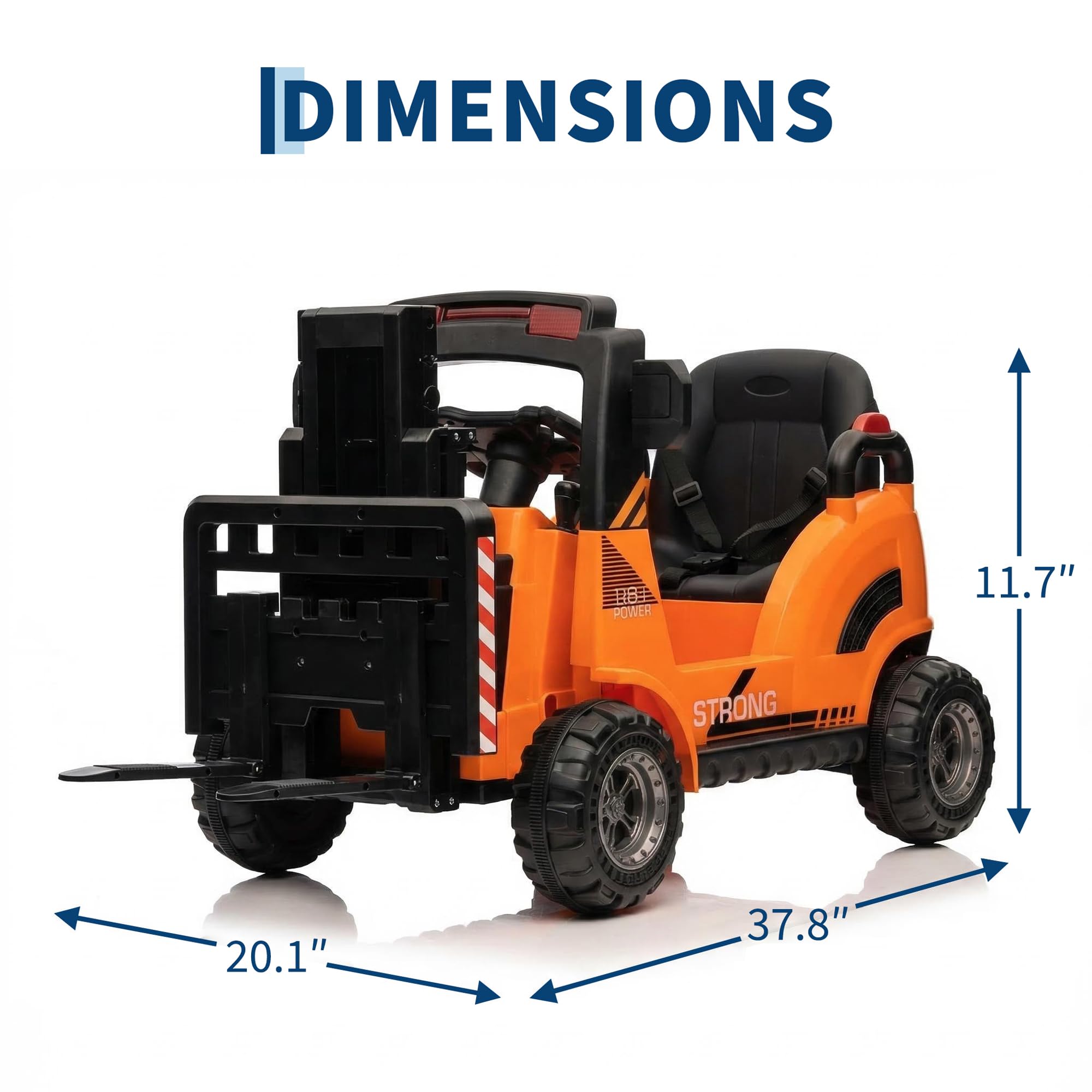 Garvee Muletto Elettrico per Bambini 12V, con Forche Regolabili, Arancione