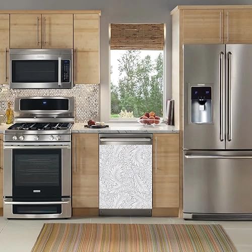 Miniatura 10 de Imán para cubierta de lavavajillas con diseño de florero y flores, para decoración de cocina, hoja de calcomanías magnéticas para puerta de