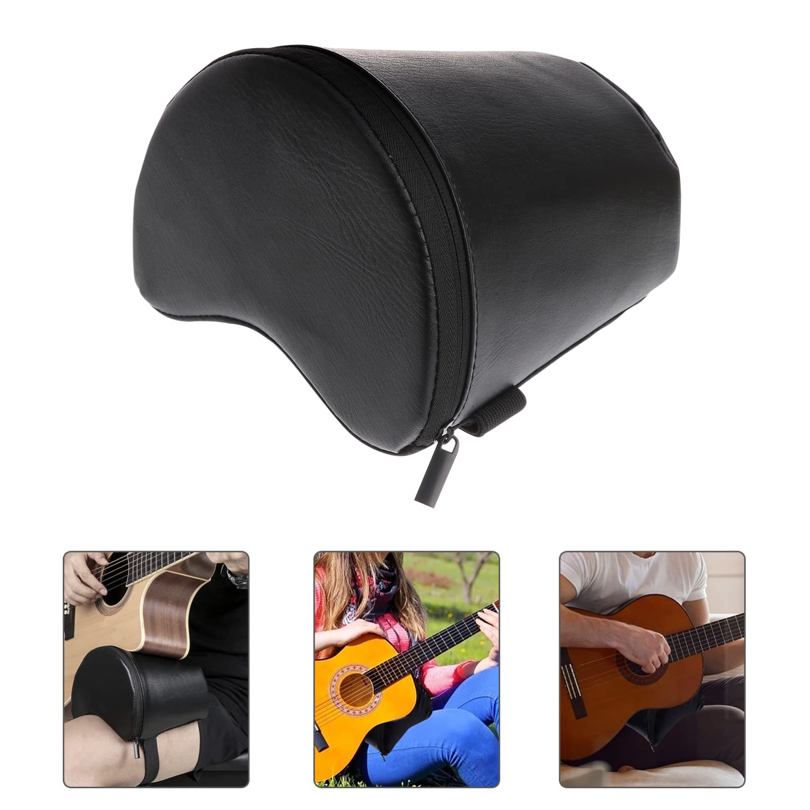 Didiseaon Poggiapiede per Chitarra Classica Nero Supporto Pieghevole | Pelle Sintetica e Schiuma, Leggero e Portante, per Pratica Quotidiana e Uso Flamenco
