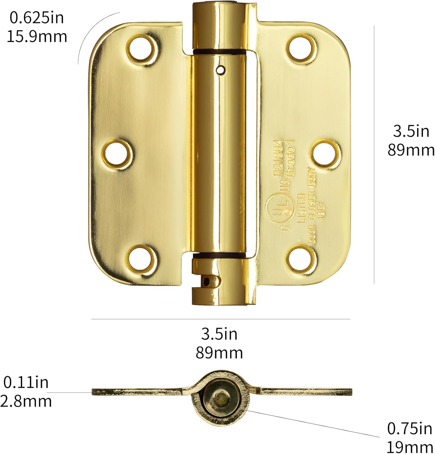 SOPHIA Automatic Self-Closing Door Hinge & Door Closer Grade 2 Combo Kit