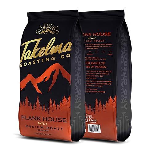 Takelma Roasting Company, Plank House,Wili, sabor medio, atrevido con notas de manzana, cítricos y pomelo, granos 100% arábica, para cafeteras