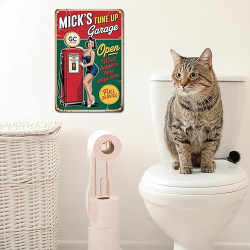 Miniatura 2 de Letrero de metal retro con diseño de Pin Up Girl para jardín, patio, bar, porche, hogar, dormitorio, cocina, decoración de pared, regalo, 8 x 12