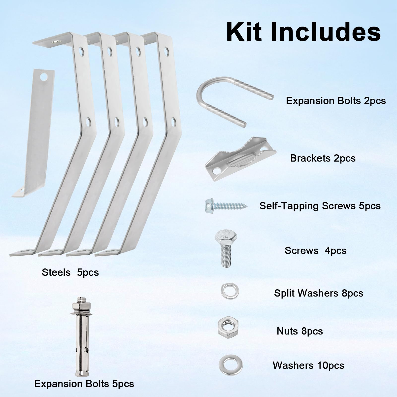 XRDS-RF Soporte de pared para antena – Soporte de montaje resistente al viento de 10 pulgadas para mástil de antena de TV (2 patas + 3 patas)