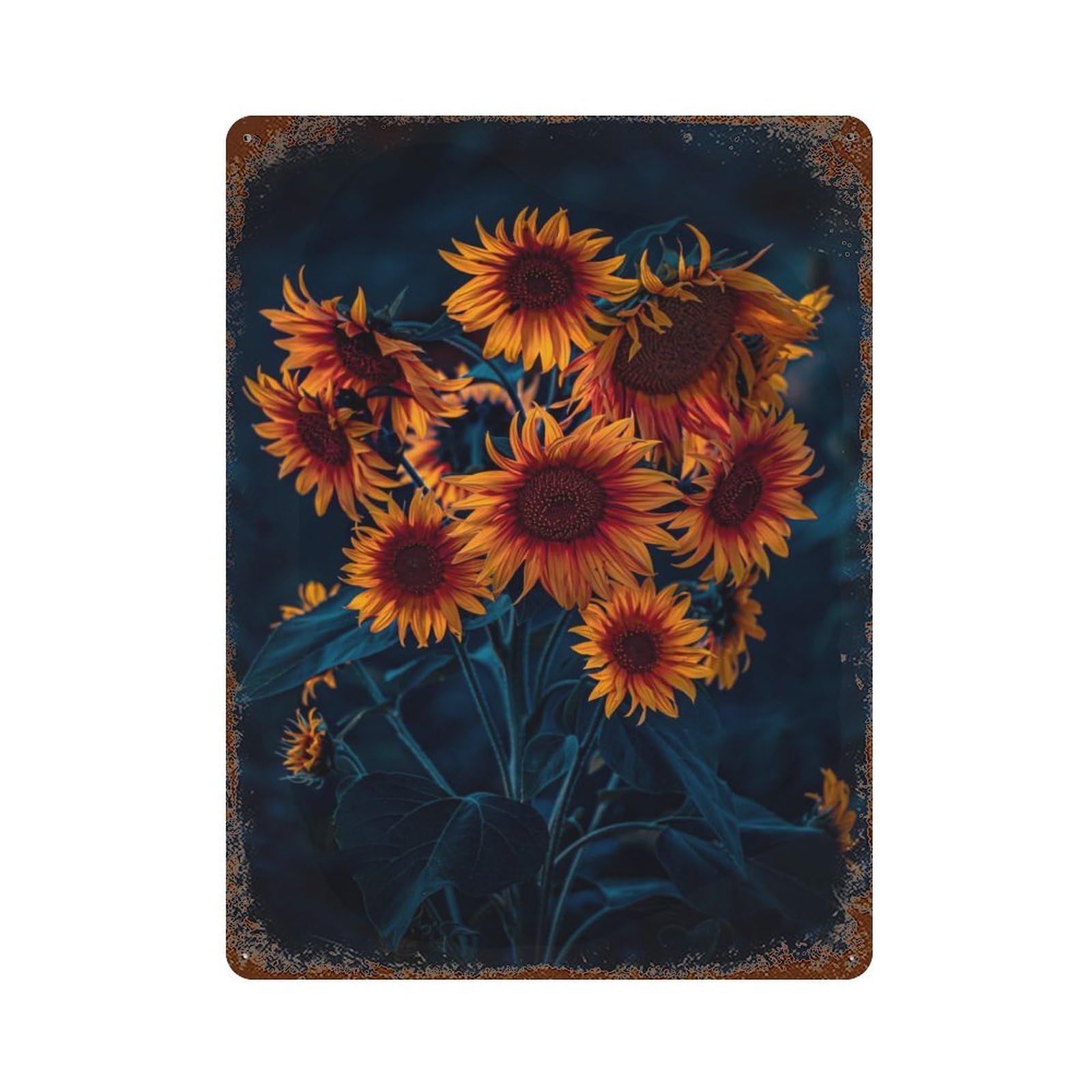 Sunflower Hydra Retro Metal Sign 15.7"x11.8", Classic Wall Plaque for Garage, Pub Or Kitchen