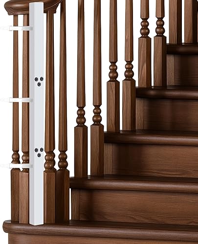 Miniatura 1 de Chunful 1 paquete de adaptador universal para barandilla para puerta de bebé, sin perforación, kit de montaje para postes redondos, cuadrados, de