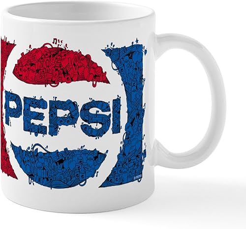 CafePress Pepsi Logo Doodle - Taza de café (11.0 fl oz) disponible en Yaxa Costa Rica