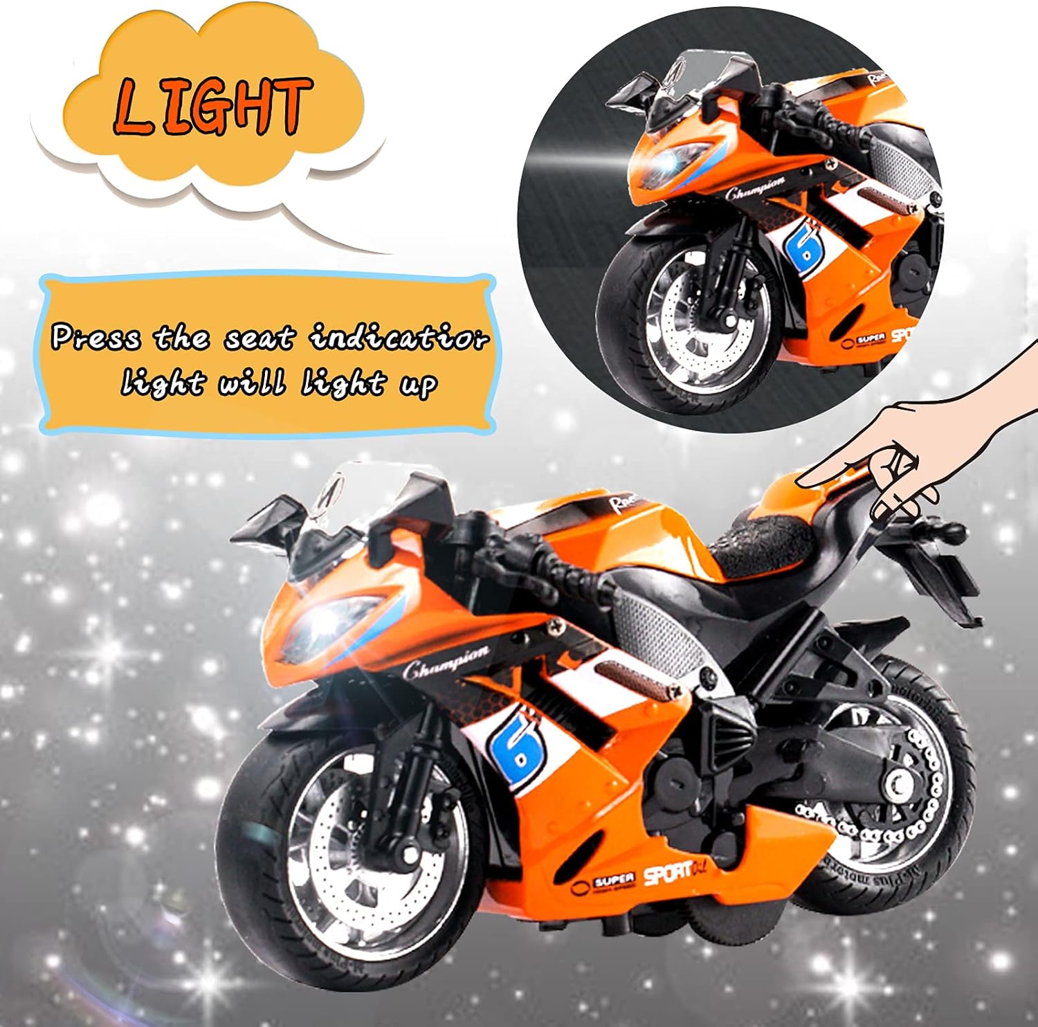 Buy Toy Motorcycles, Diecast Motorcycle Toy with Music Lighting,Toy