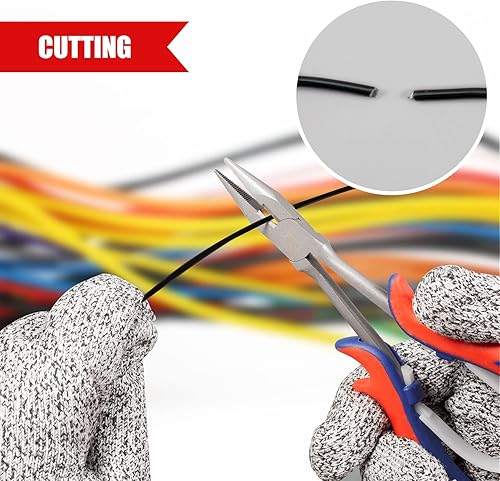 Miniatura 3 de Alicates de punta larga de 6 pulgadas de largo alcance con mandíbulas dentadas para pesca, envoltura de alambre, espacios estrechos de difícil