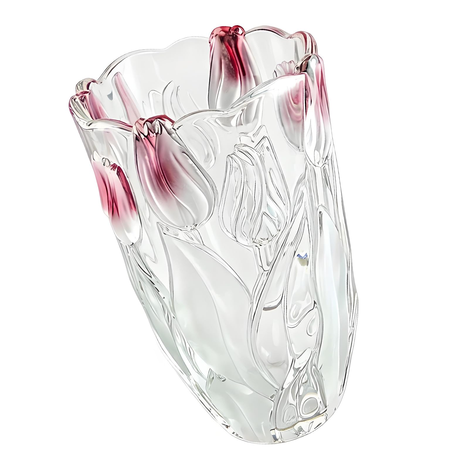 Multipurpose Tulips Shape Glass Vase Flower Arrangements Crystal for Home Offices and Parties Event Decorations Floral Arrangement