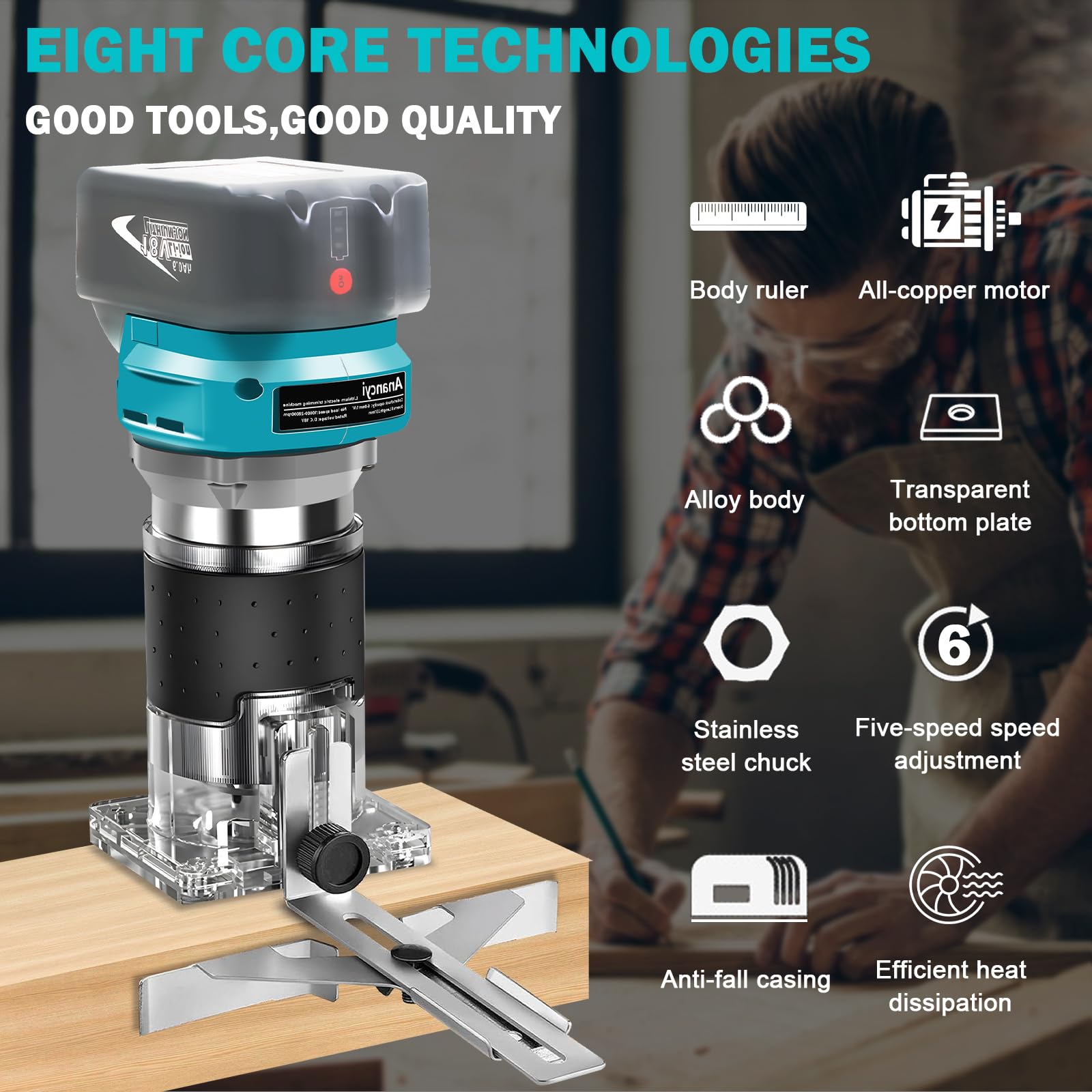 Makita Cordless Router Accessories Brushless Cordless Wood Router