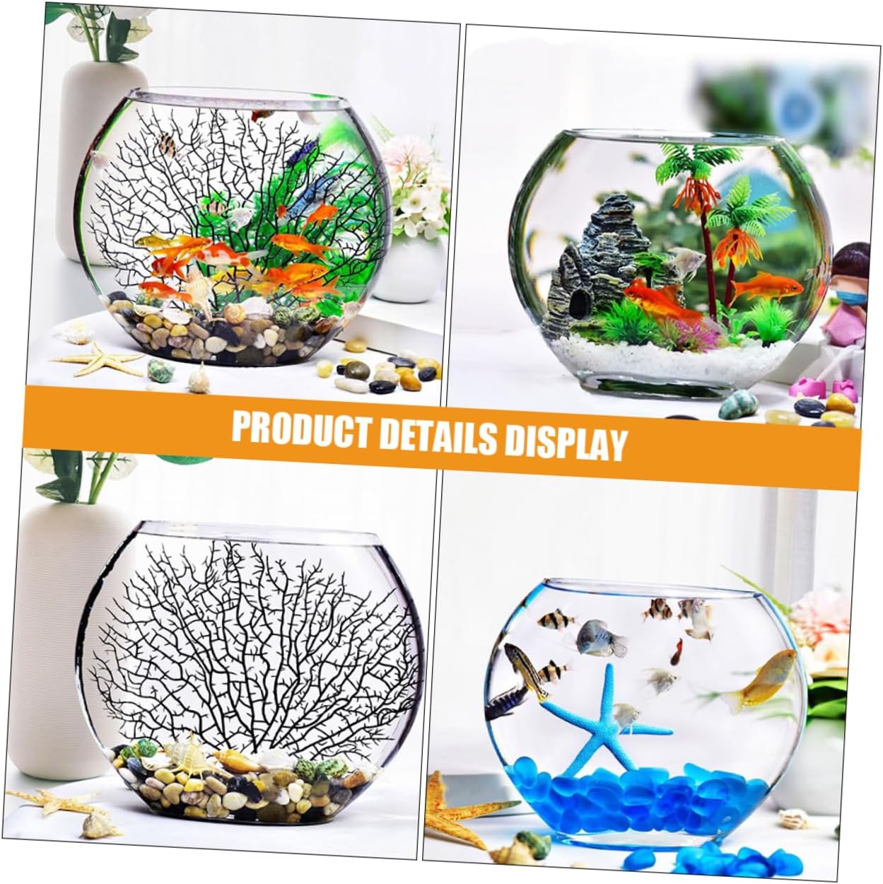 Glass Fish Bowl Terrarium for Micro-Landscape Planting Elegant Desktop Decor for Home and Office Natural Aesthetic