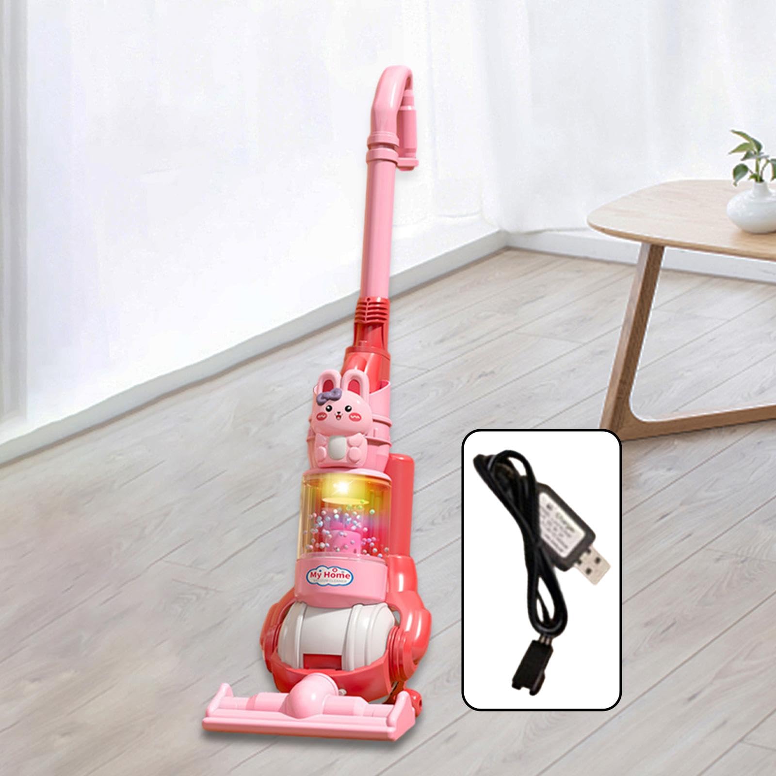 Sharplace Aspirapolvere Giocattolo per Bambini, Gioco di Ruolo per La Casa, con Luci Ed Effetti, Ideale Come Regalo di Compleanno per Bambini, Coniglio