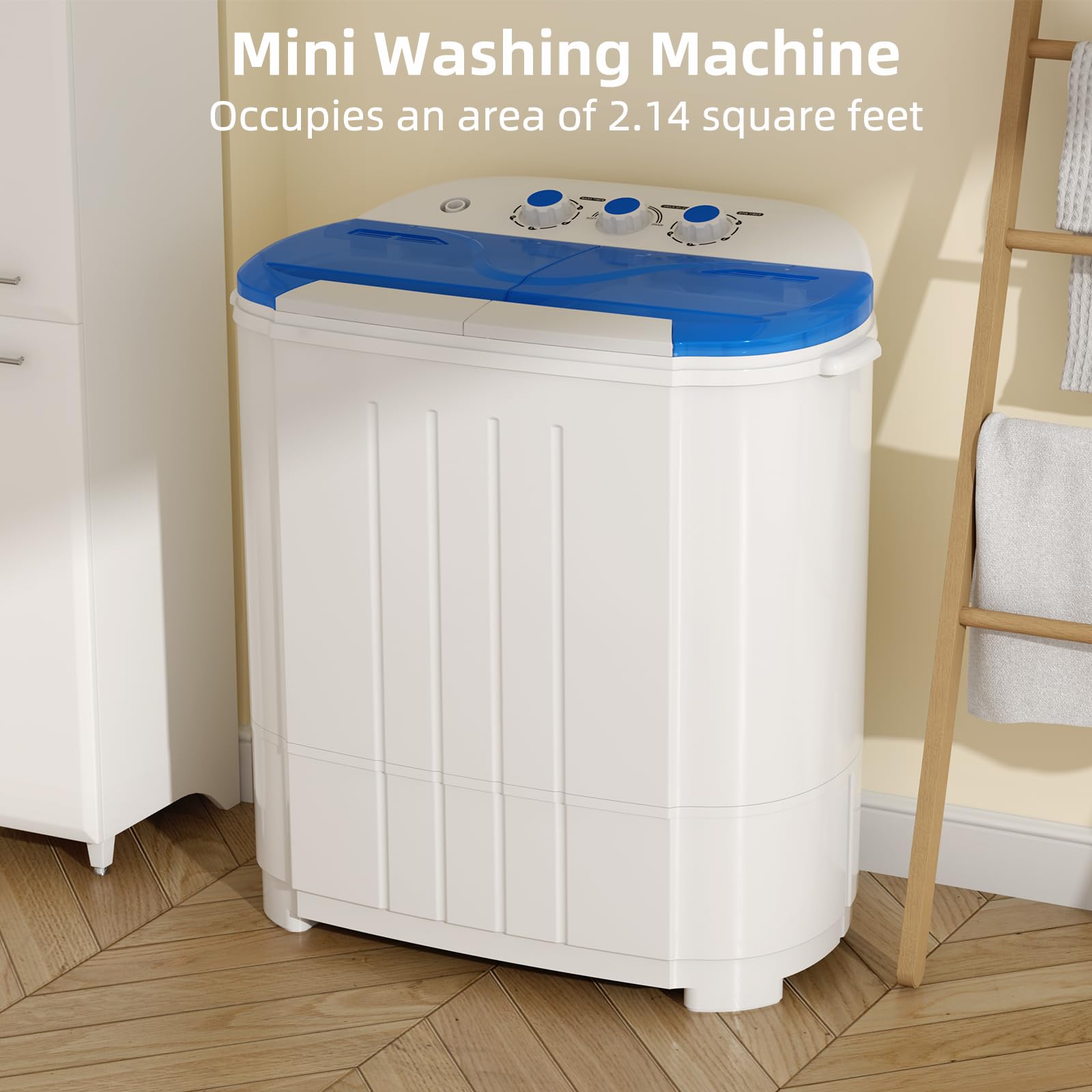 Zynkez - Lavadora portátil, mini lavadora compacta de 14 libras, combinada con lavadora semiautomática de 9 libras y 5 libras giratoria para apartamentos, dormitorios, vehículos recreativos