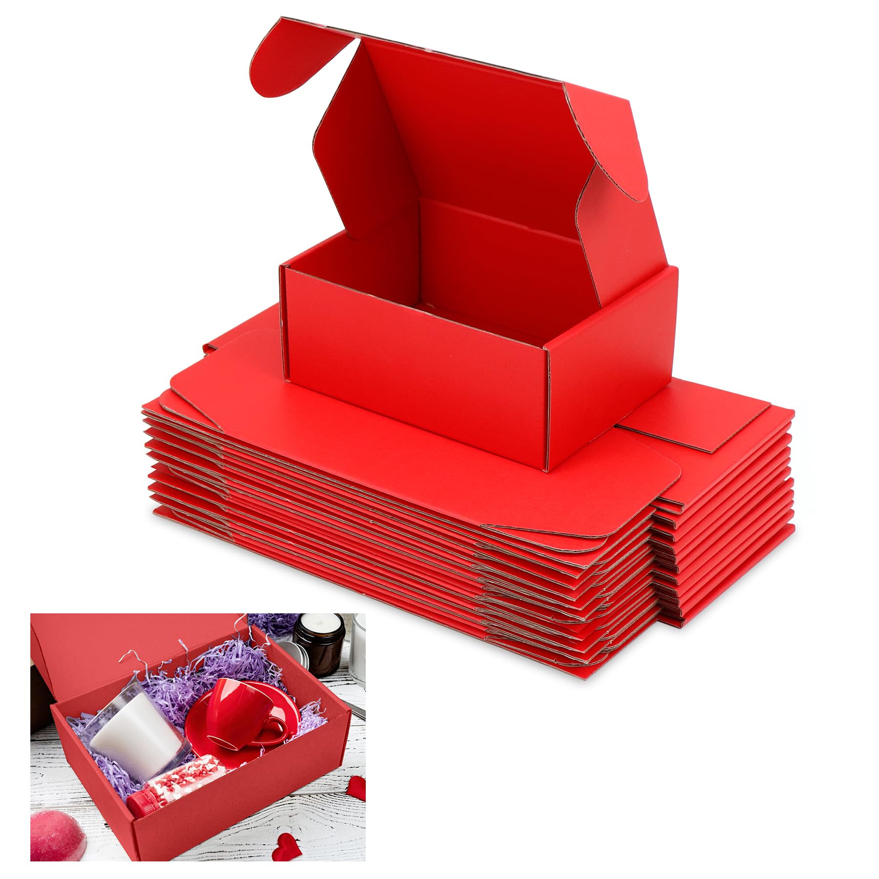 Memrita Small Shipping Boxes,8 x 6 x 3inch Corrugated Cardboard Box Set of 25 Mailer Box,Suitable for Shipping Mailing,Storing Small Items and Gift