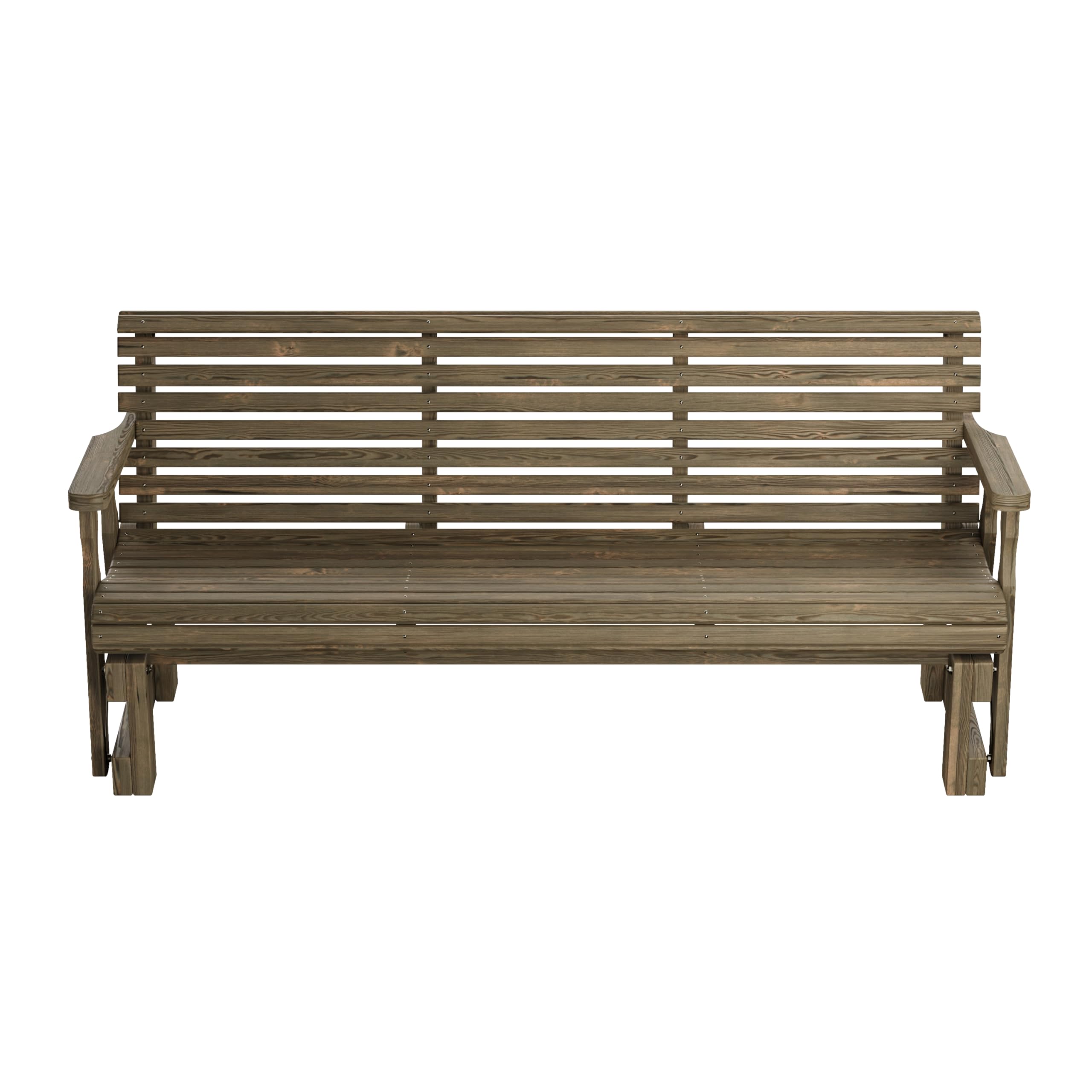 Amish Heavy Duty 800 Lb Roll Back Pressure Treated Porch Glider (6 Foot, Dark Walnut Stain)