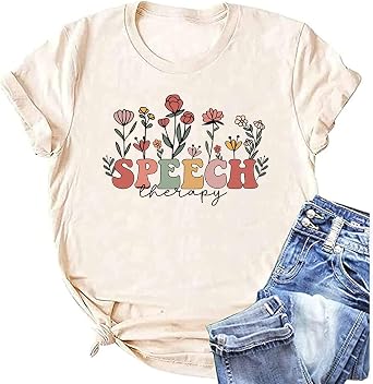 Speech Therapy Shirt for Women Speech Therapist Tee Language Pathologist T-Shirt Special Education Teacher